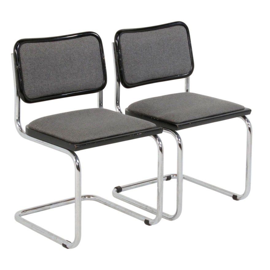Pair of Breuer "Cesca" Style Cantilever Side Chairs, Mid to Late 20th Century