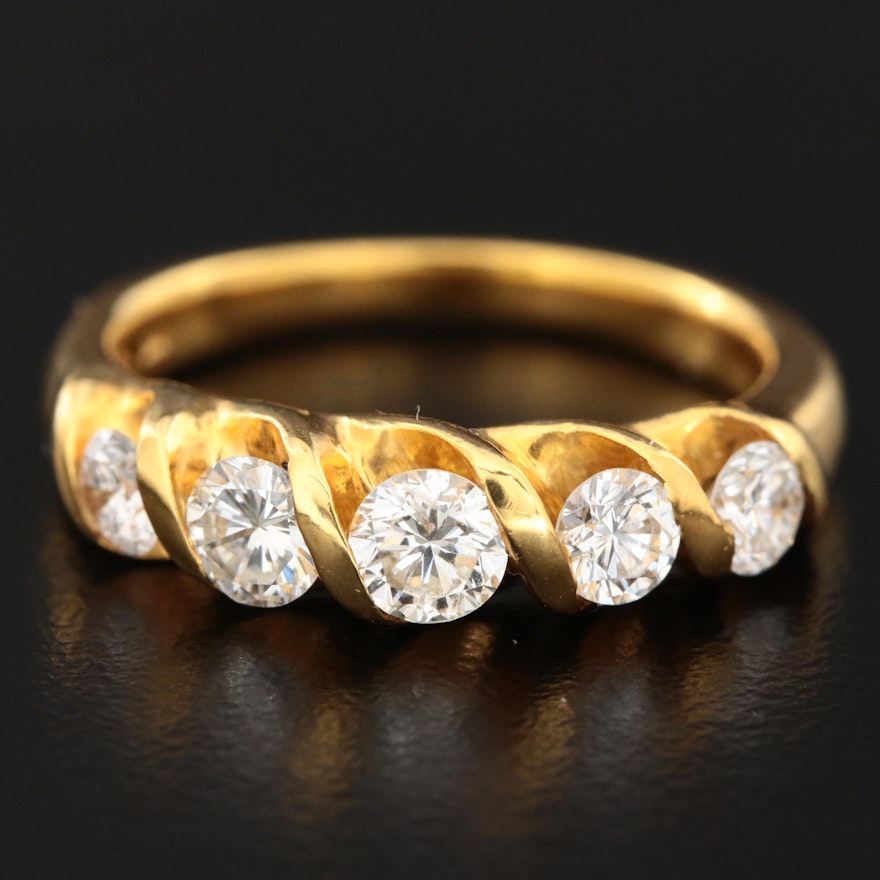 14K Yellow Gold 1.00 CTW Diamond Ring