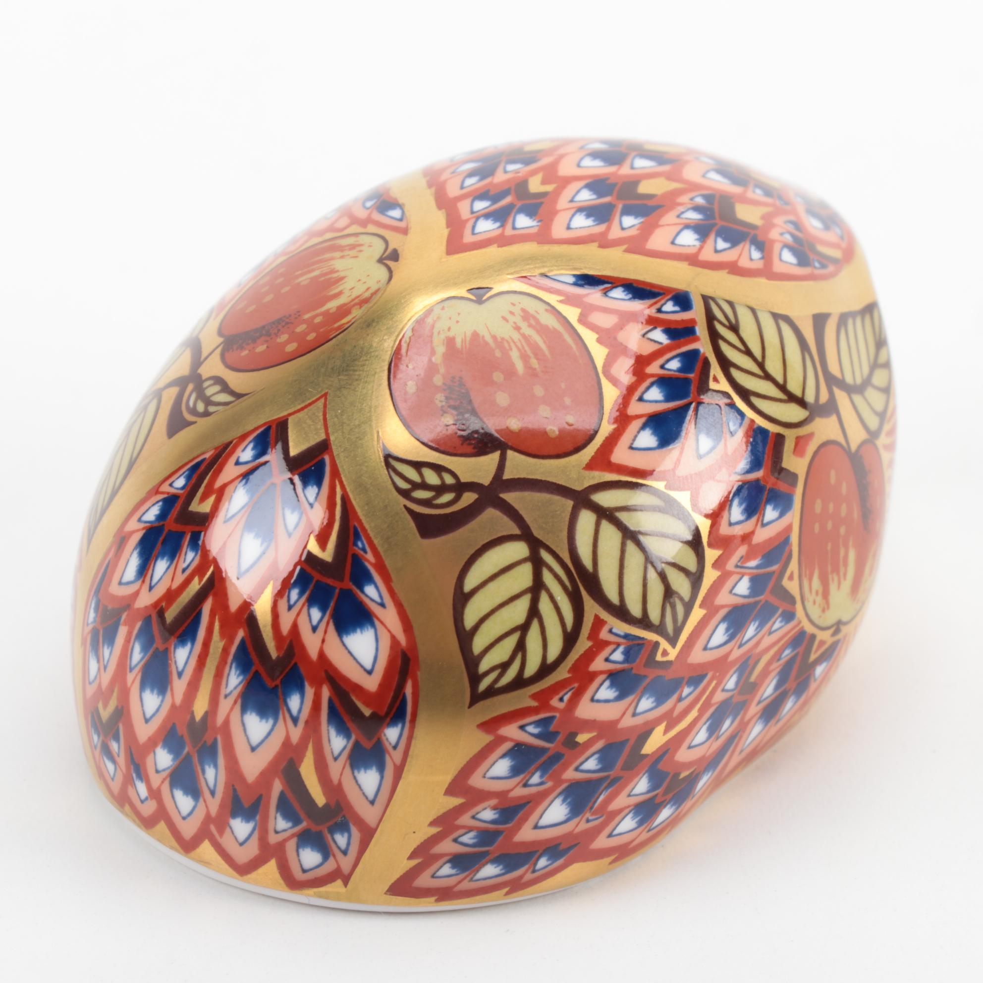 Royal Crown Derby "Orchard Hedgehog" and "Robin Nesting" Paperweights, 1990s