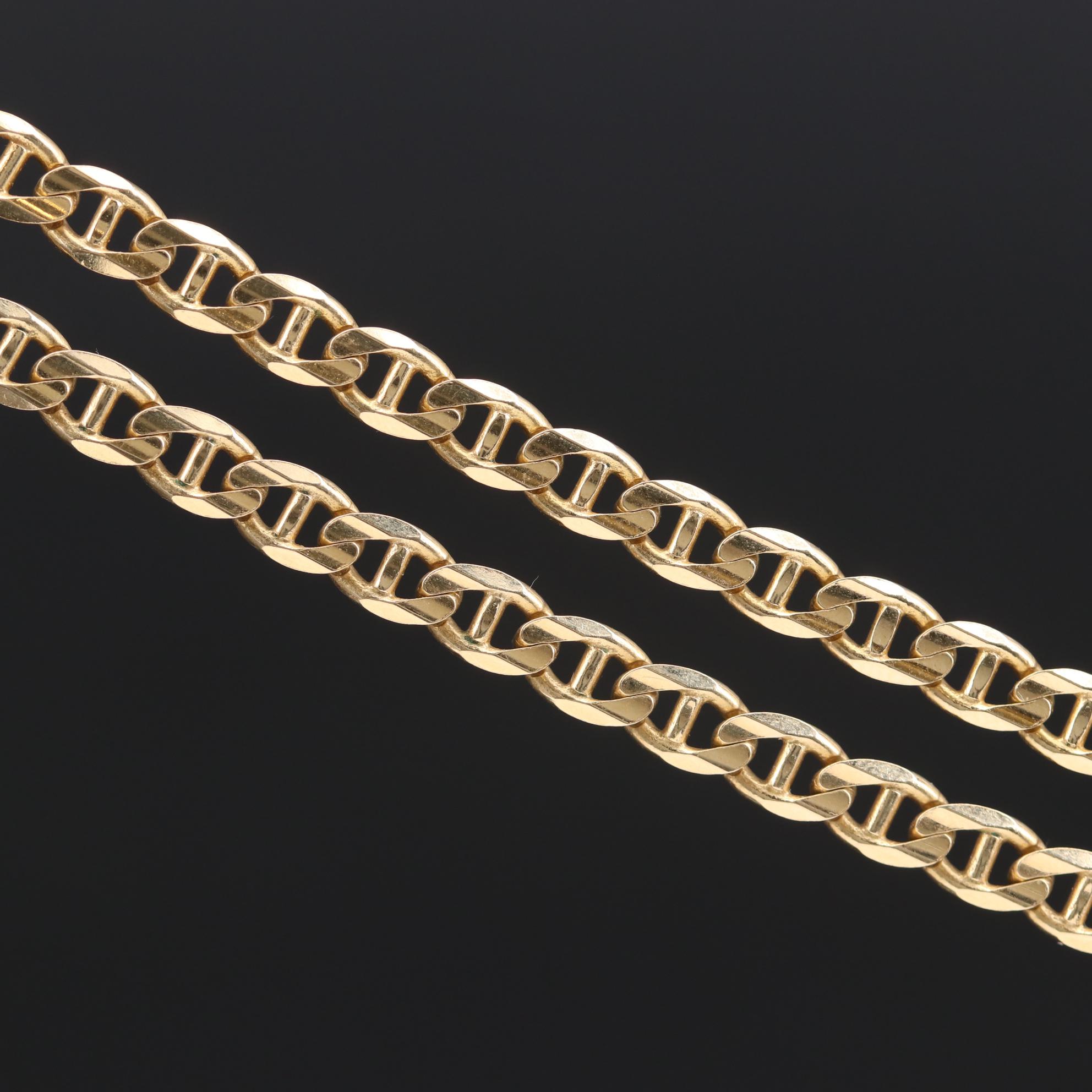 14K Yellow Gold Chain Mariner Link Necklace