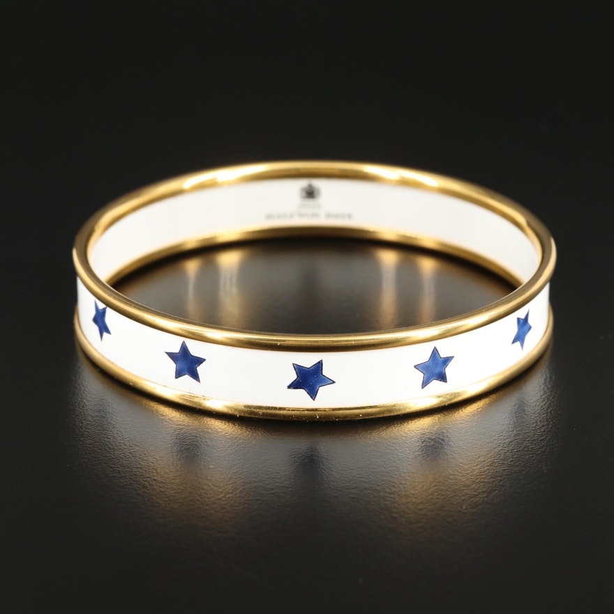 Halcyon Days Enamel "Stars" Bangle Bracelet