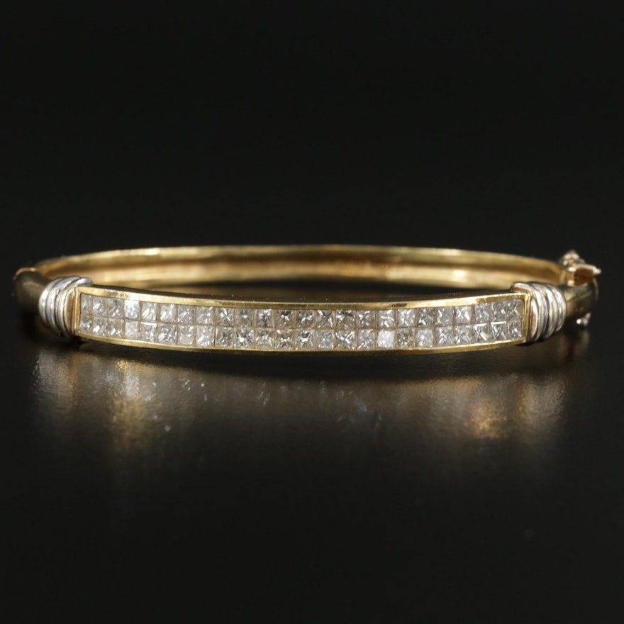 18K Yellow Gold 2.55 CTW Diamond Bracelet with White Gold Accents