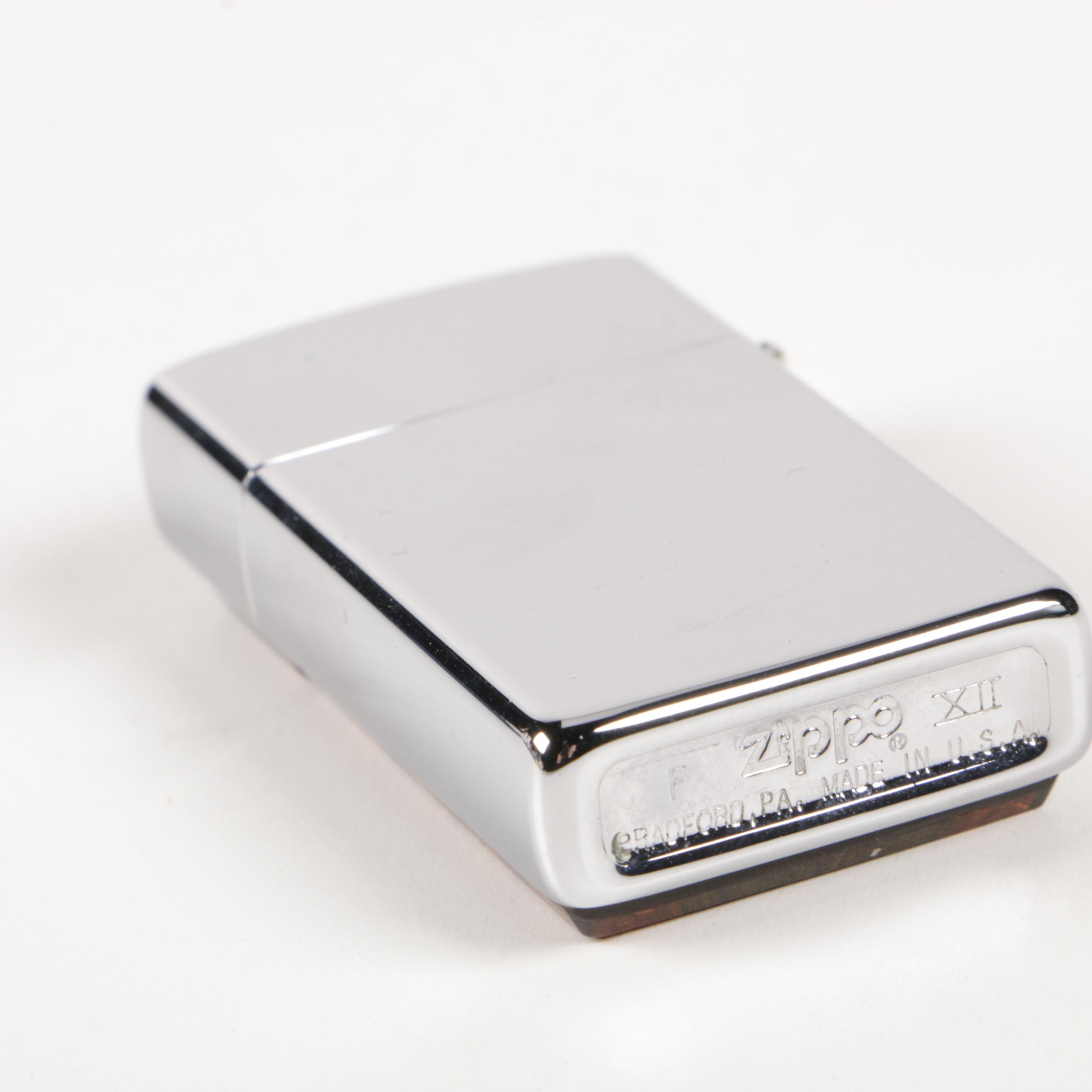 Marcello Giorgio Silver Collection Trinket Box and Wood Accent Zippo Lighters