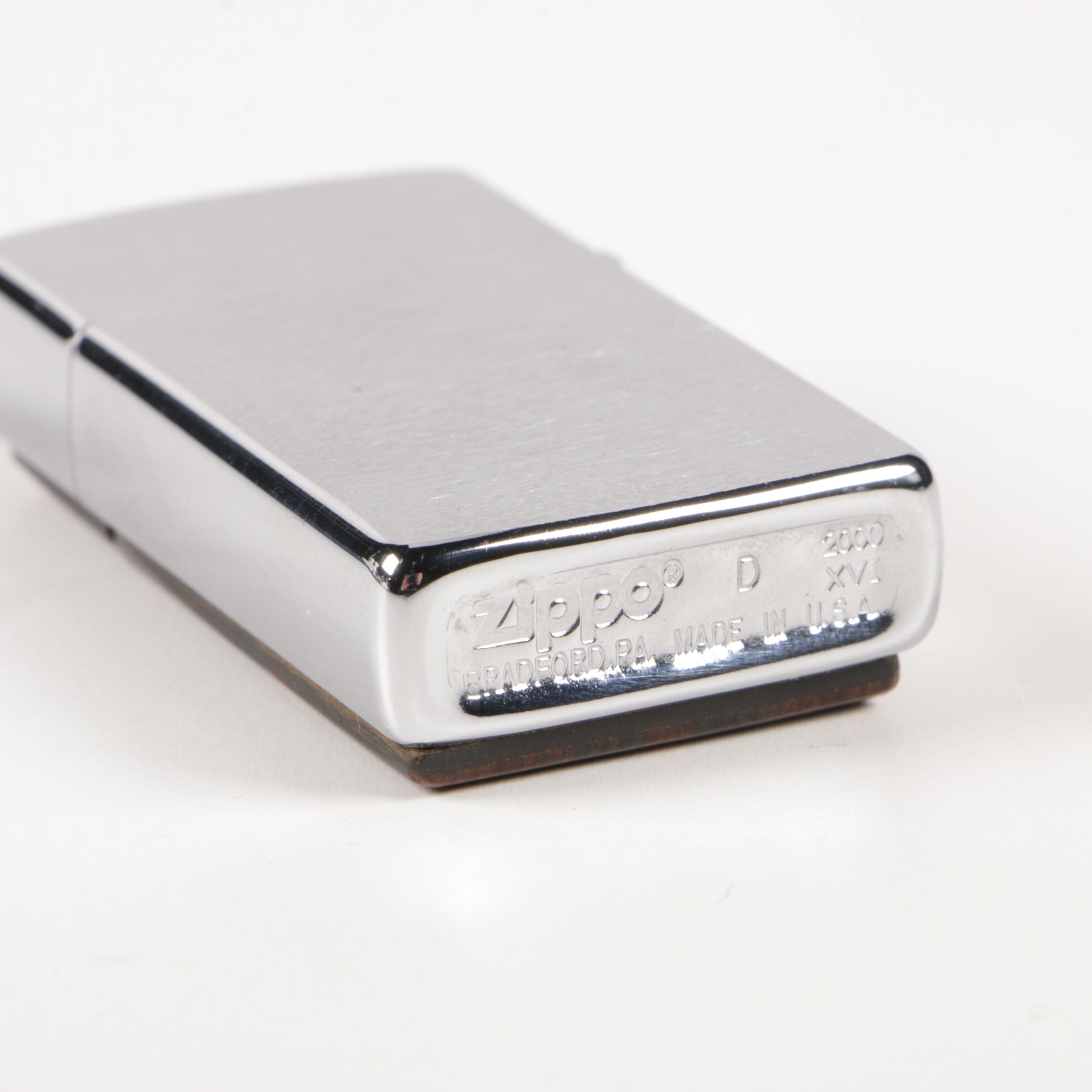 Marcello Giorgio Silver Collection Trinket Box and Wood Accent Zippo Lighters