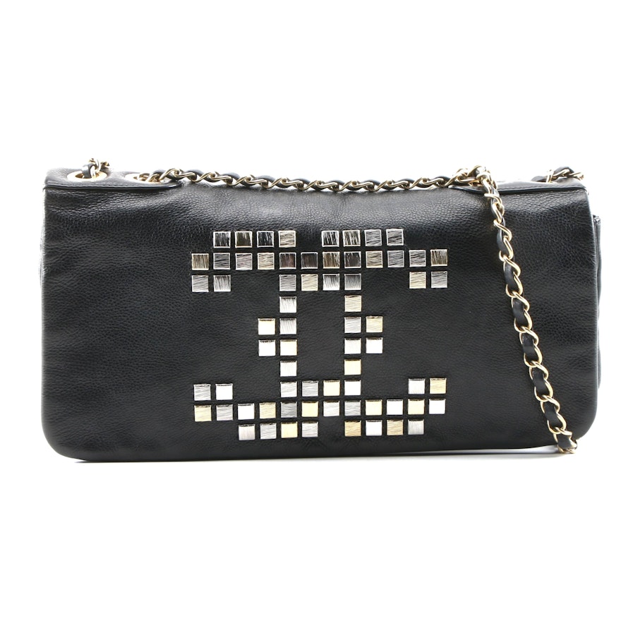 Chanel Mosaic CC Shoulder Bag in Black Leather