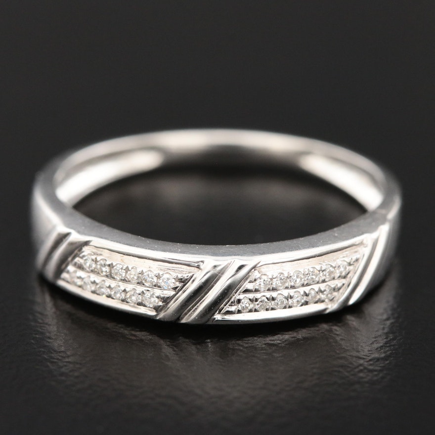 Shy Creations 14K White Gold Diamond Ring