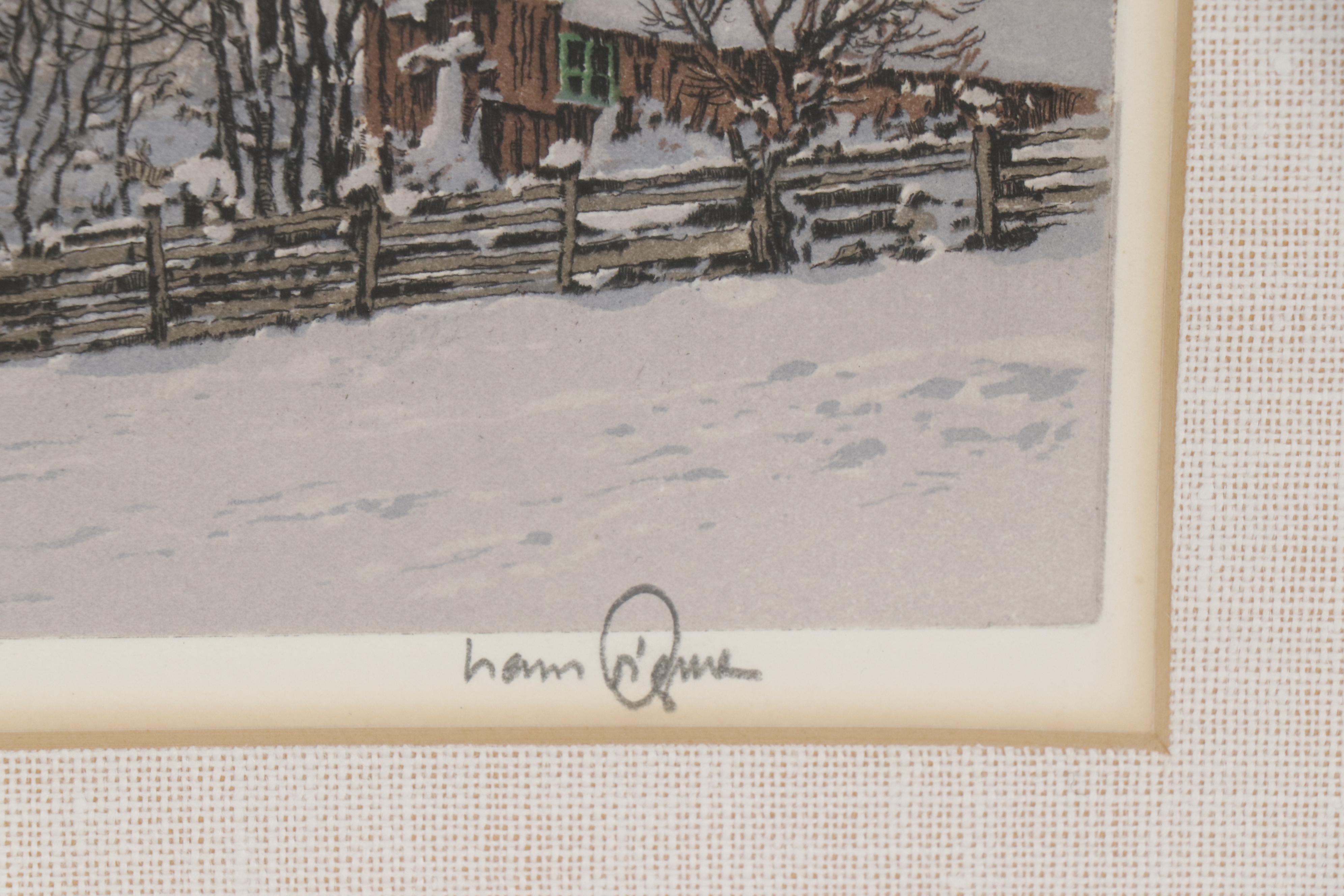 Hans Figura Etching with Aquatint of Austrian Mountain Village