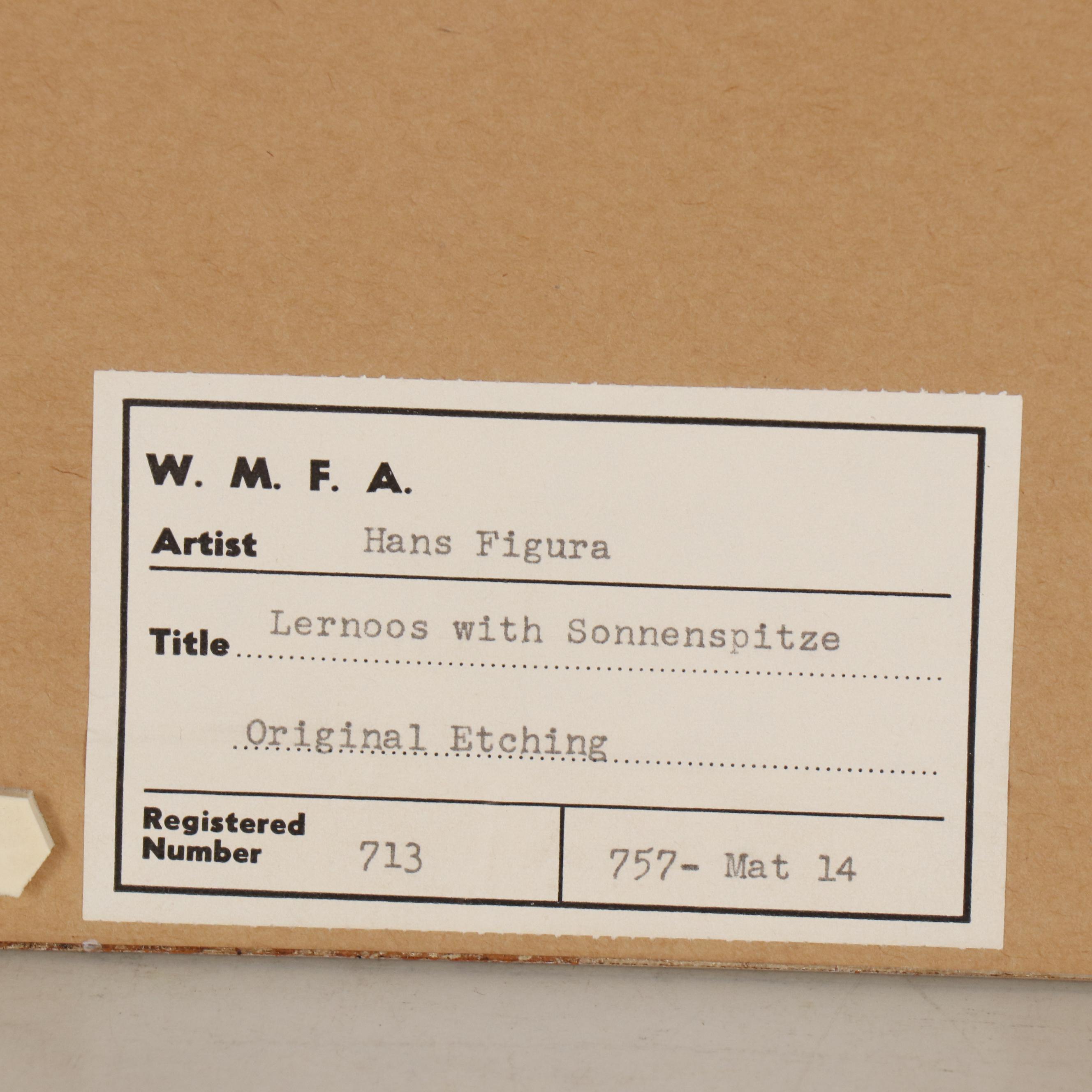 Hans Figura Etching with Aquatint of Austrian Mountain Village