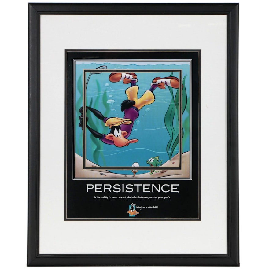 Giclée Motivational Poster Featuring Daffy Duck "Persistence"