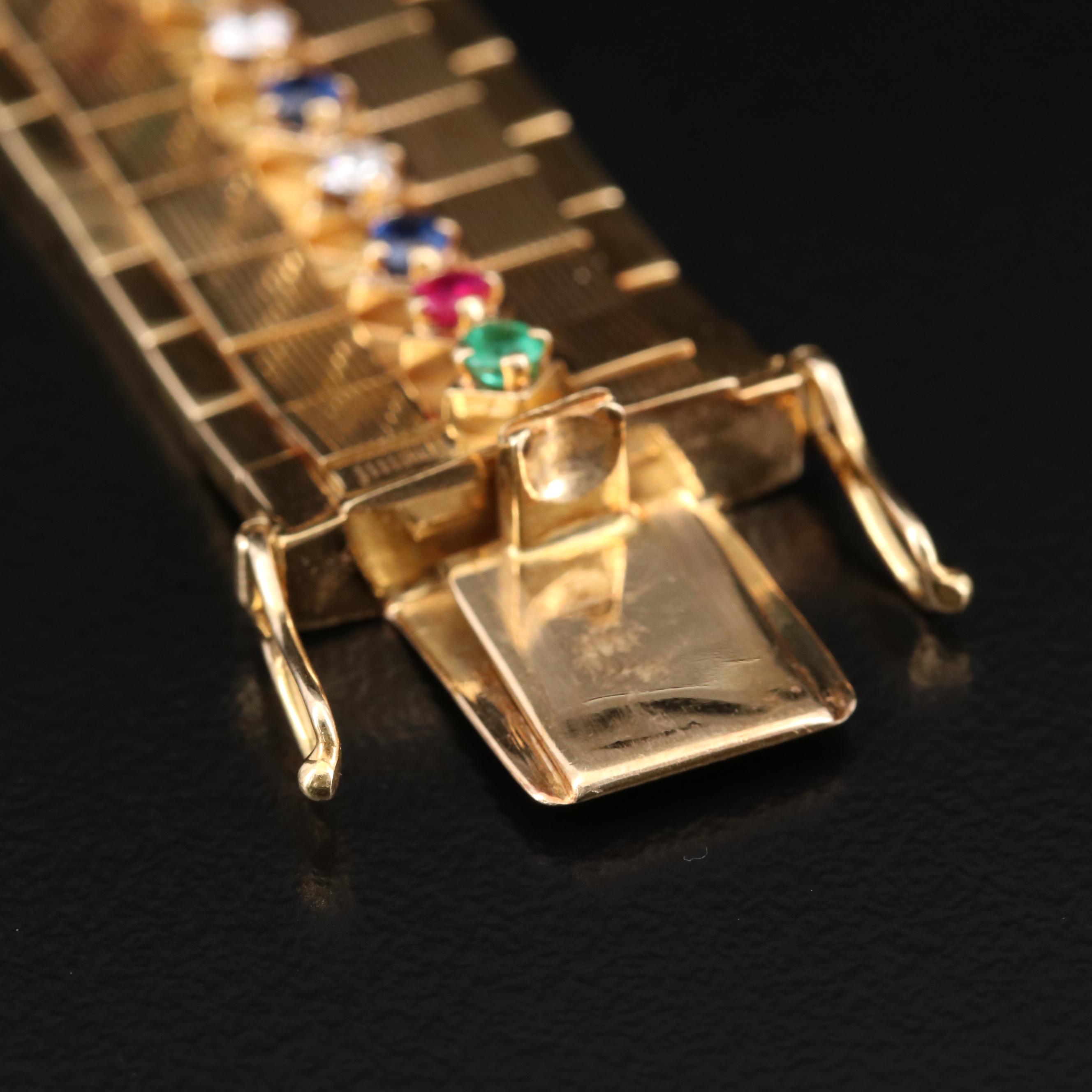 Vintage Rolex "Serpico" Y Laino Dial 18K Gold and Gemstone Stem Wind Watch