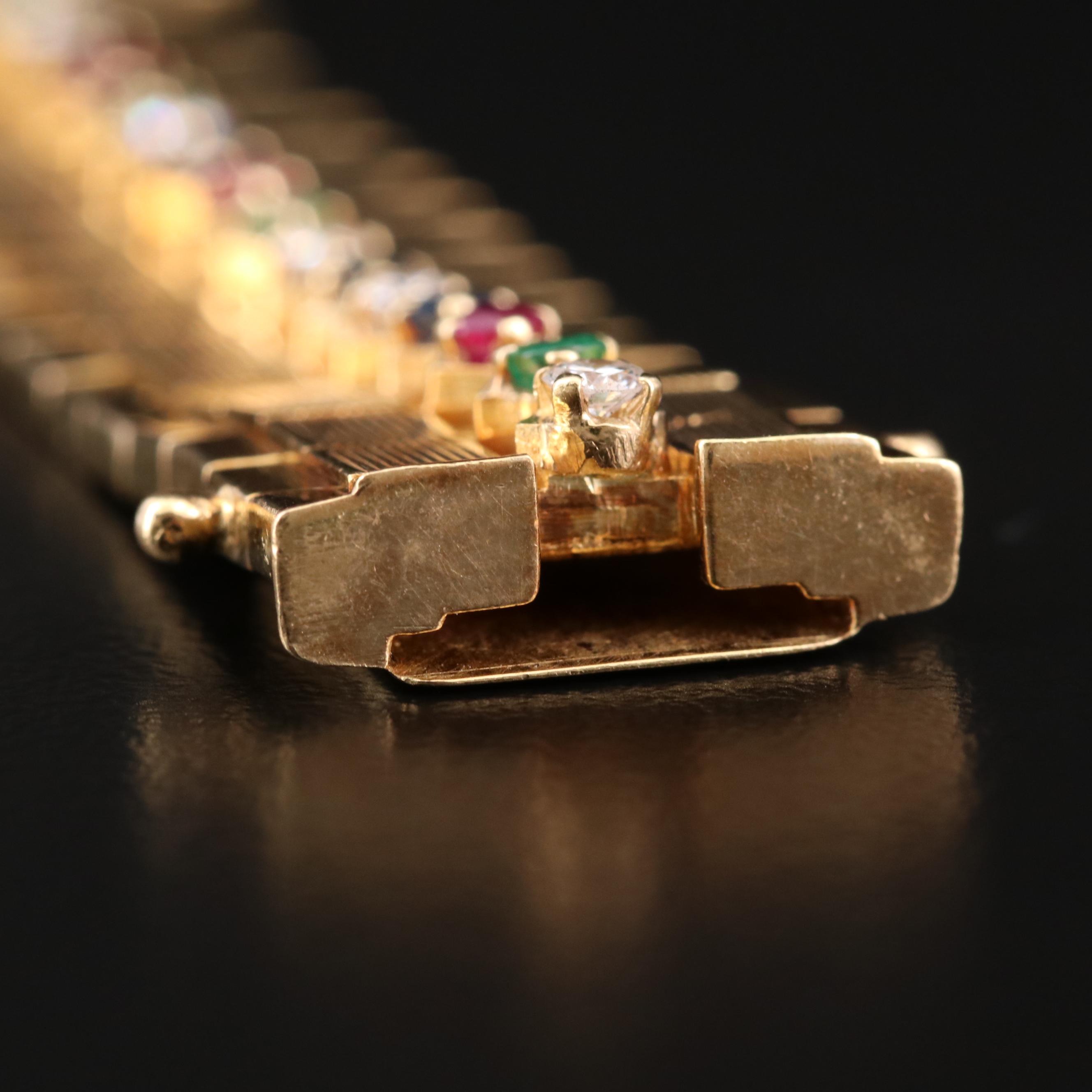 Vintage Rolex "Serpico" Y Laino Dial 18K Gold and Gemstone Stem Wind Watch