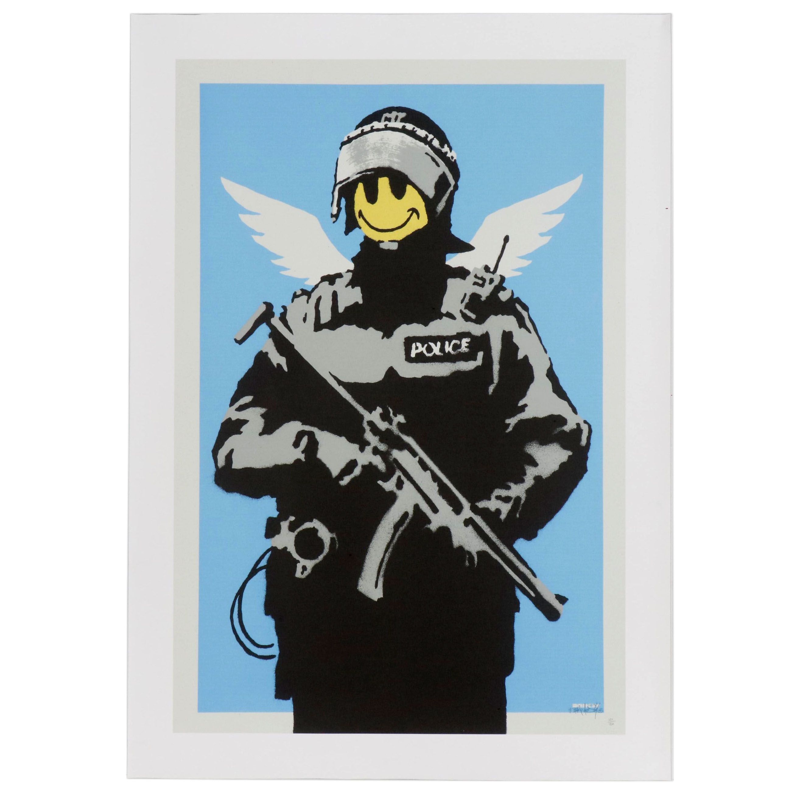 Giclée after Banksy "Smiley Police Trooper"