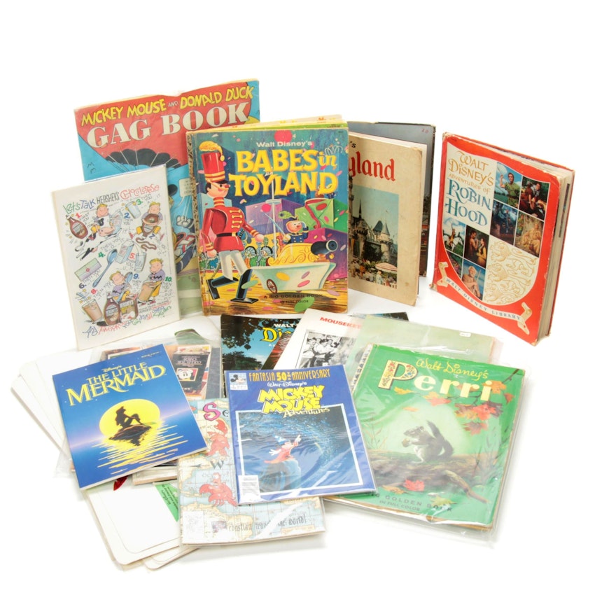 Disney Books and Comics, Placemats, and Mouseketeer Memorabilia