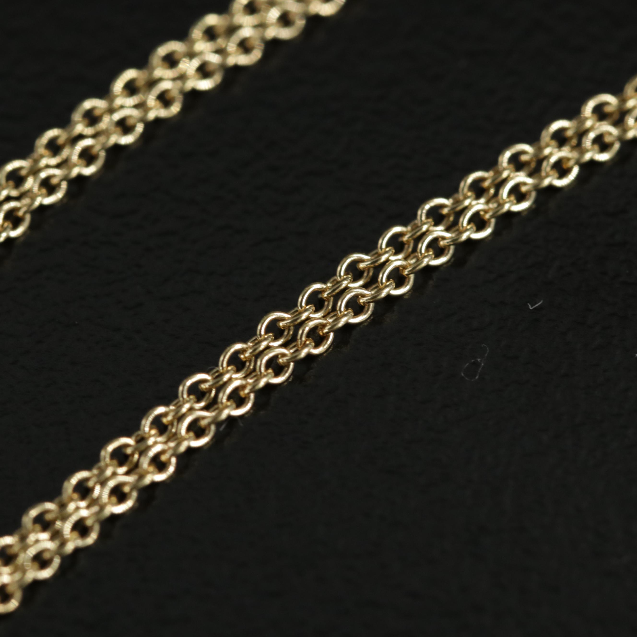 Tiffany & Co. "1837" 18K Gold Padlock Pendant with Elsa Peretti Chain Necklace