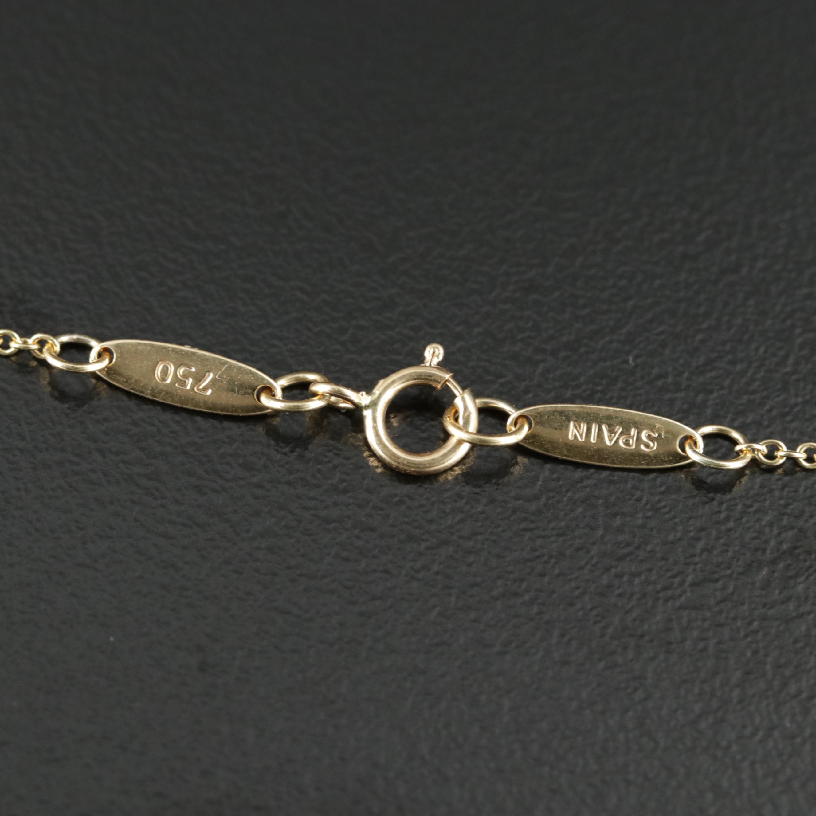 Tiffany & Co. "1837" 18K Gold Padlock Pendant with Elsa Peretti Chain Necklace