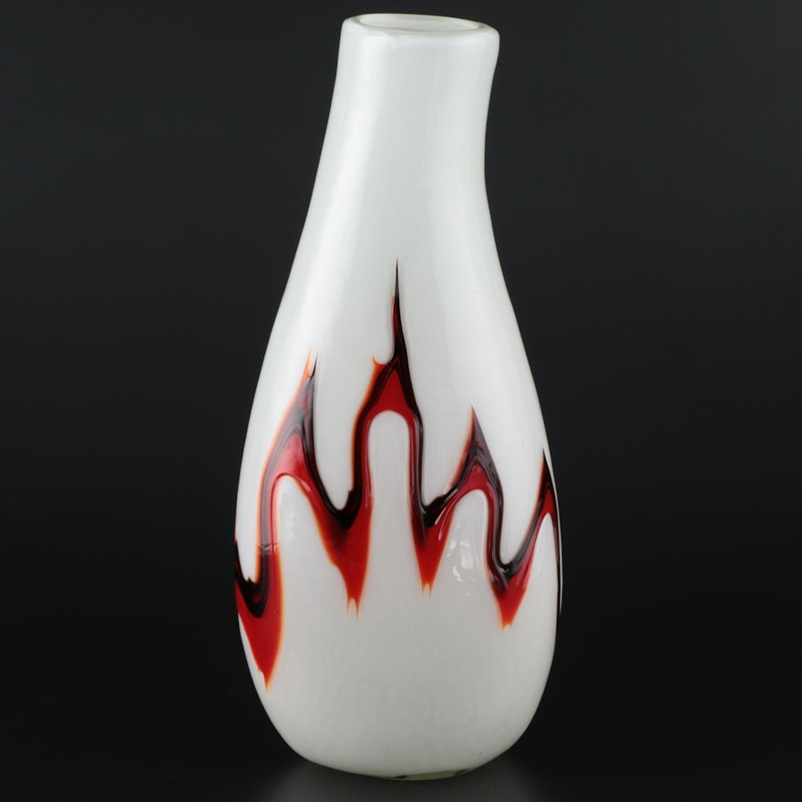 Abstract Flame Art Glass Vase