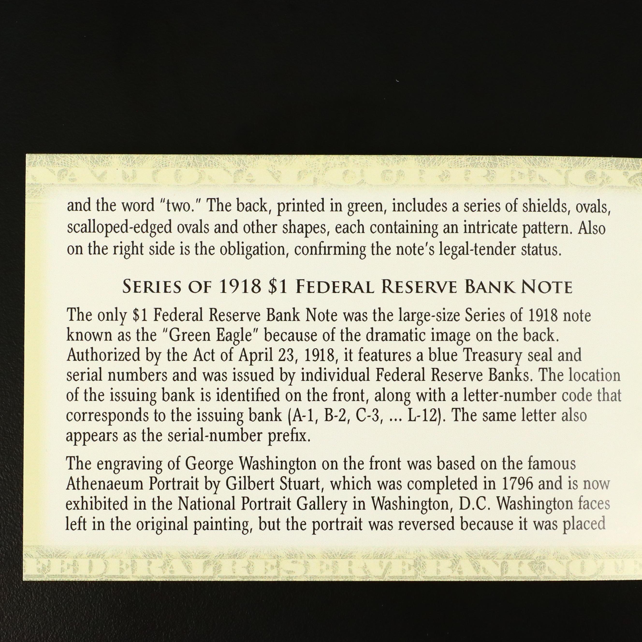 Set of Five Large Format Obsolete Antique U.S. Banknotes