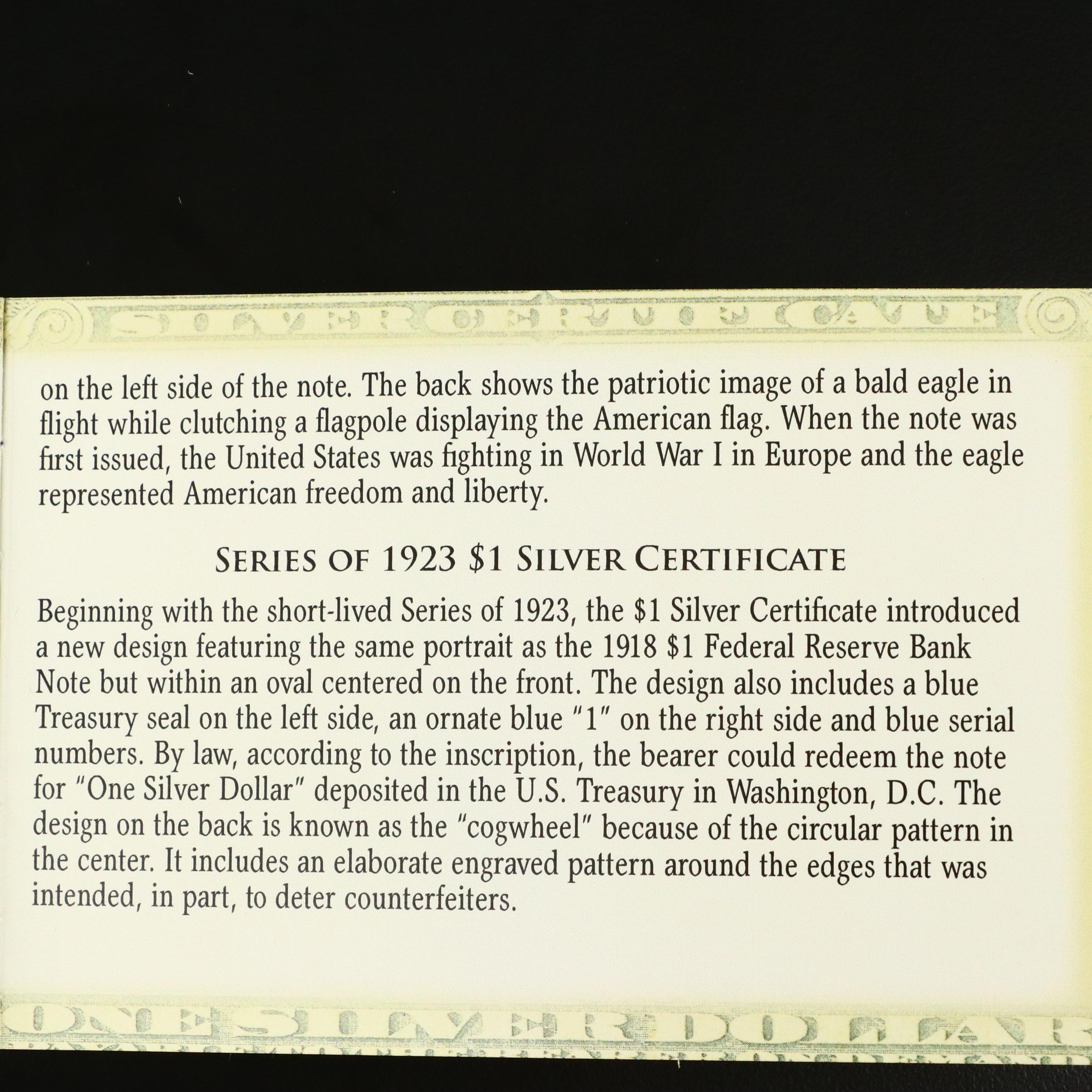 Set of Five Large Format Obsolete Antique U.S. Banknotes