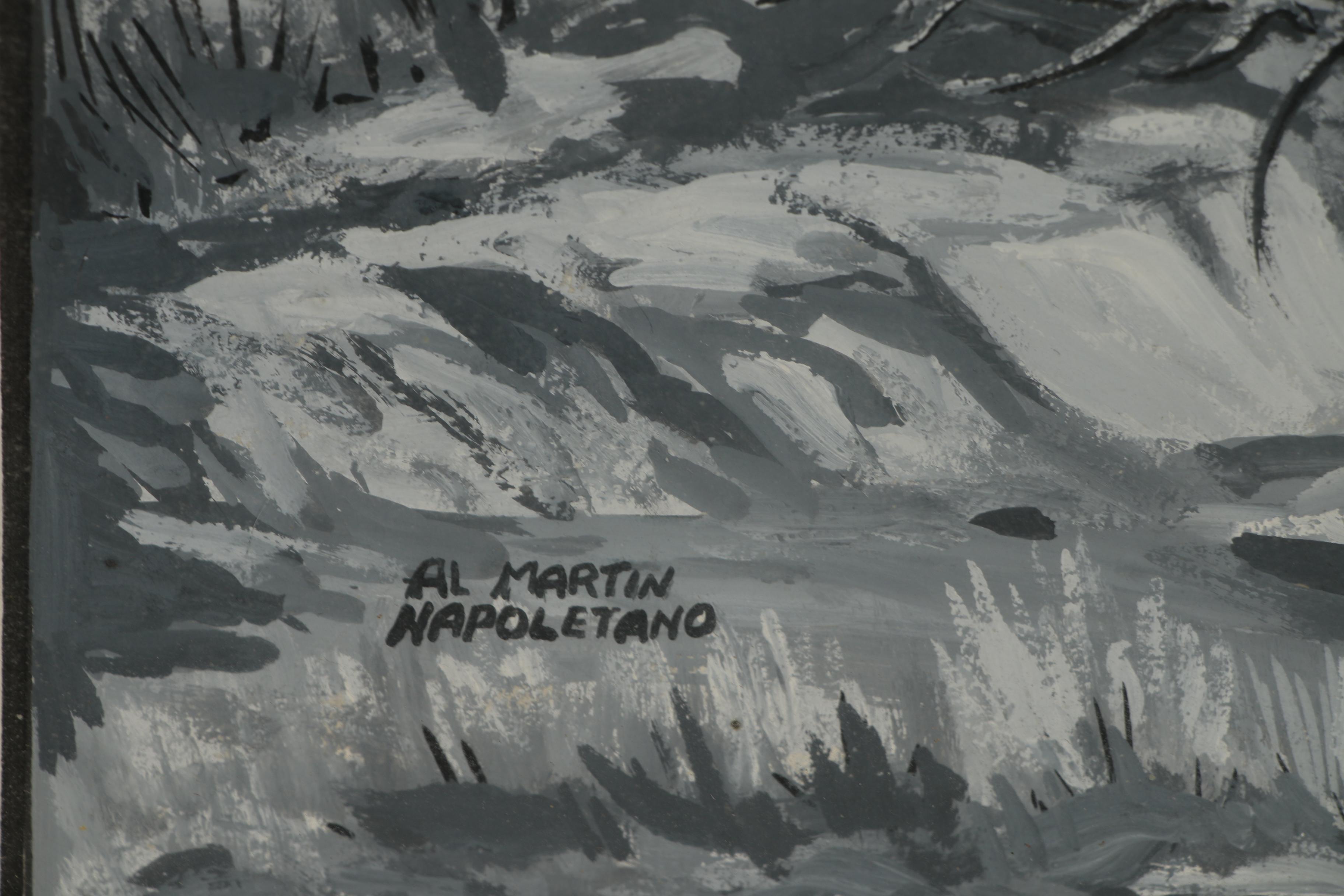 Al Martin Napoletano Gouache Western Illustration of Native American Scenes