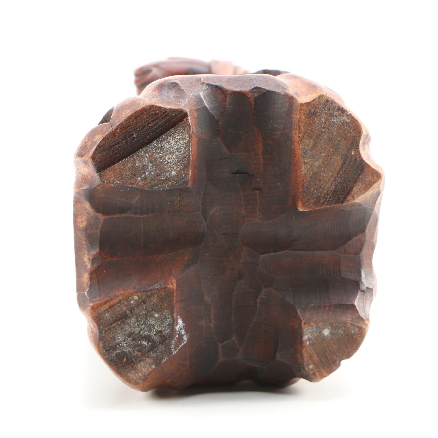 Japanese Carved Wooden "Fukurokuju" God of Wealth