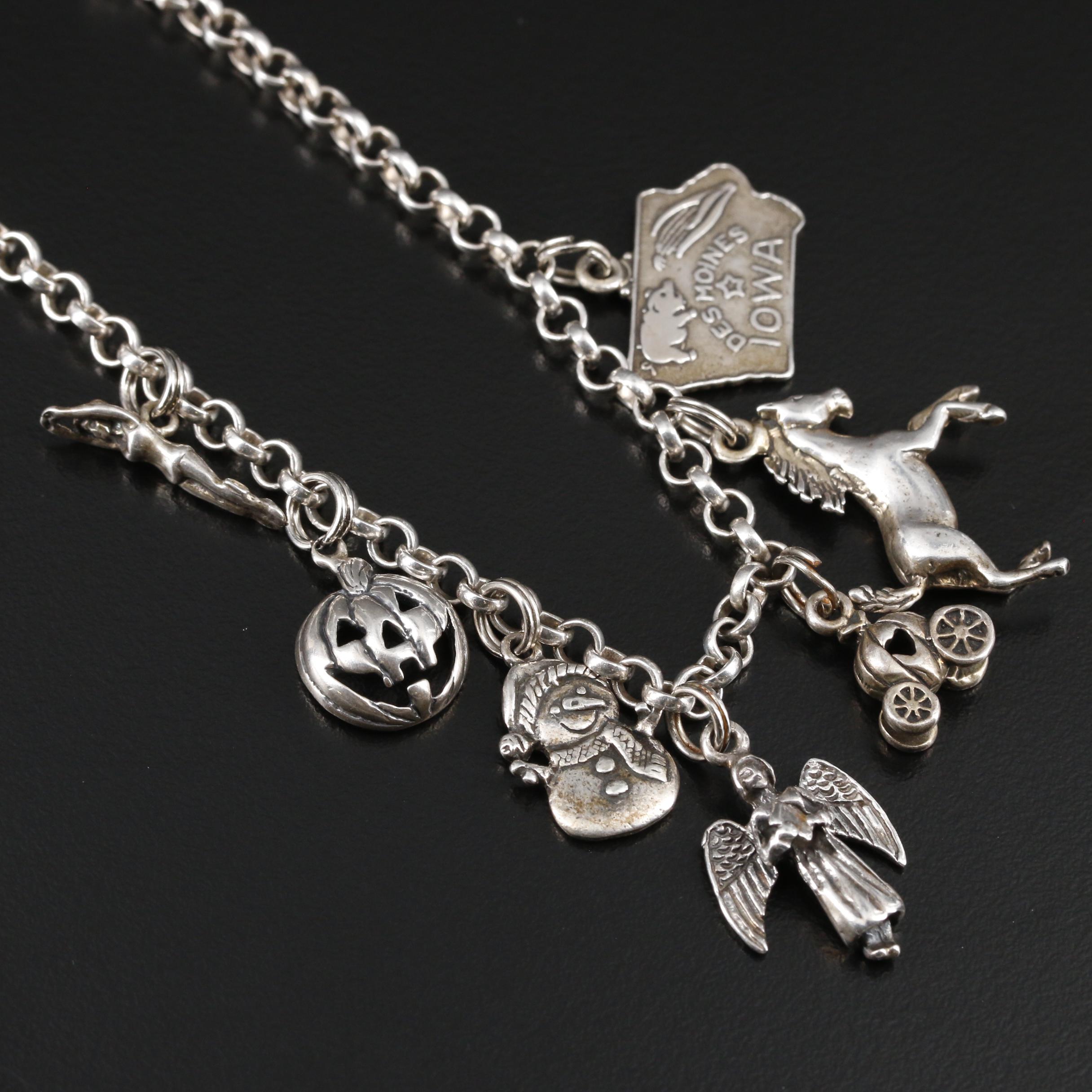 Sterling Charm Bracelet and Loose Charms