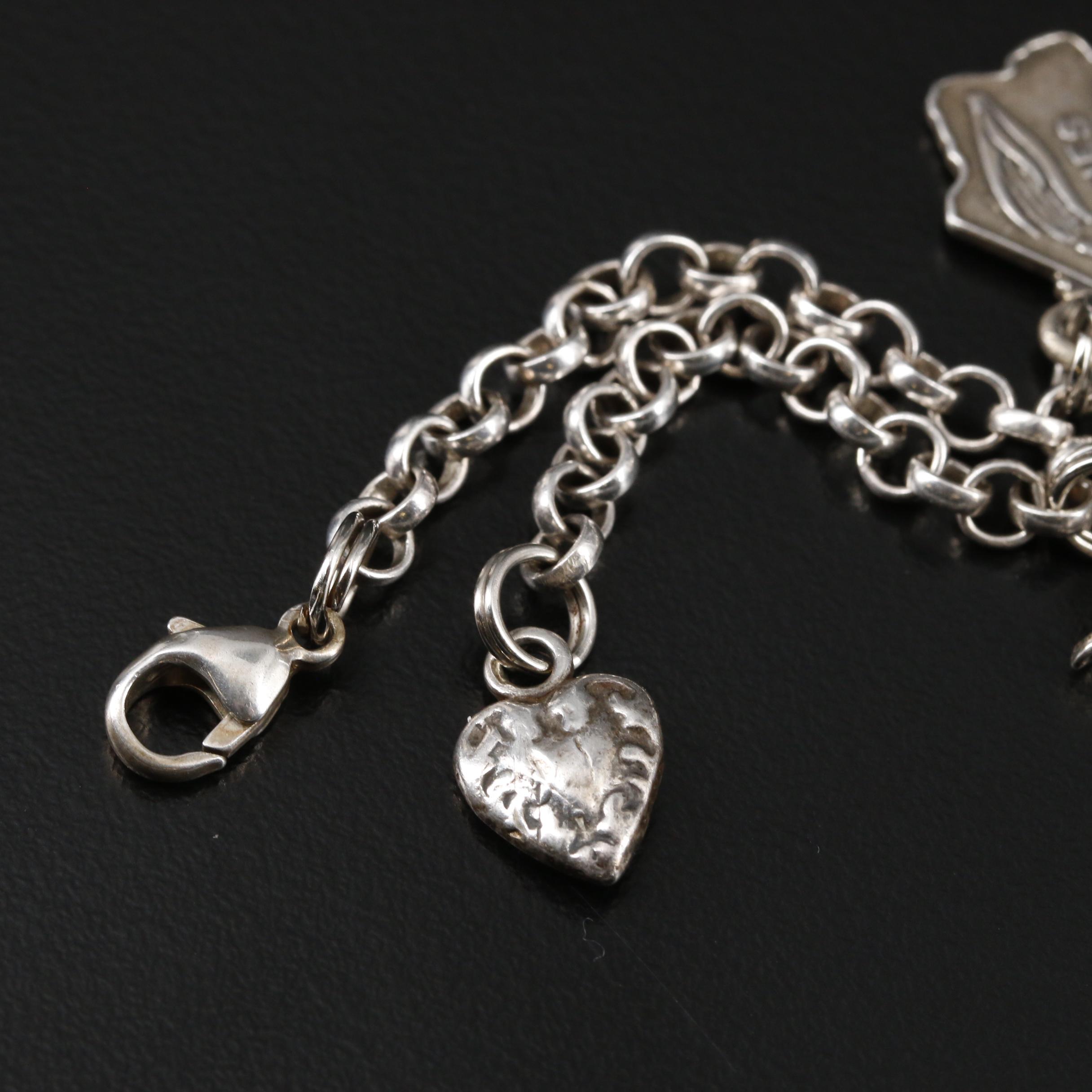 Sterling Charm Bracelet and Loose Charms