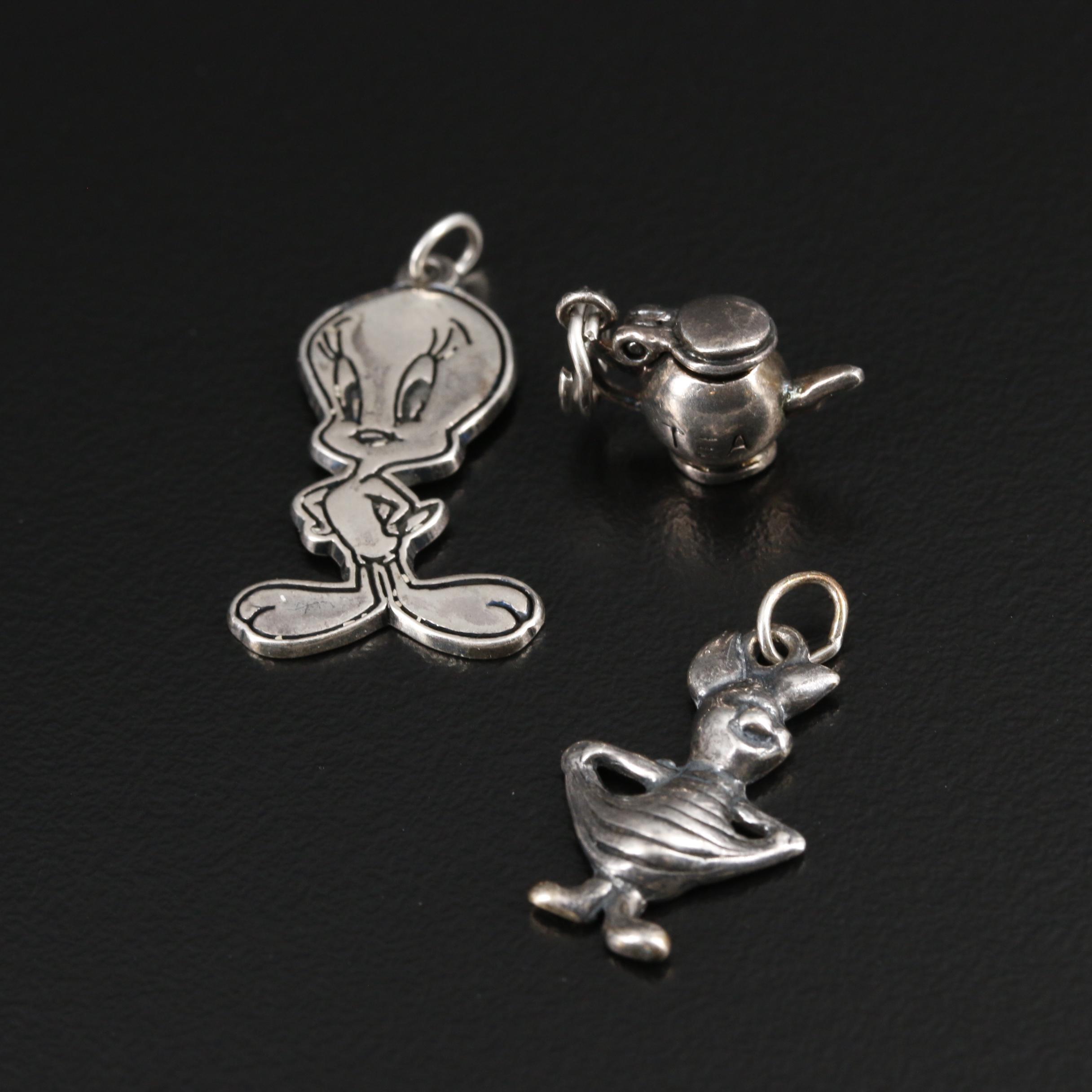 Sterling Charm Bracelet and Loose Charms