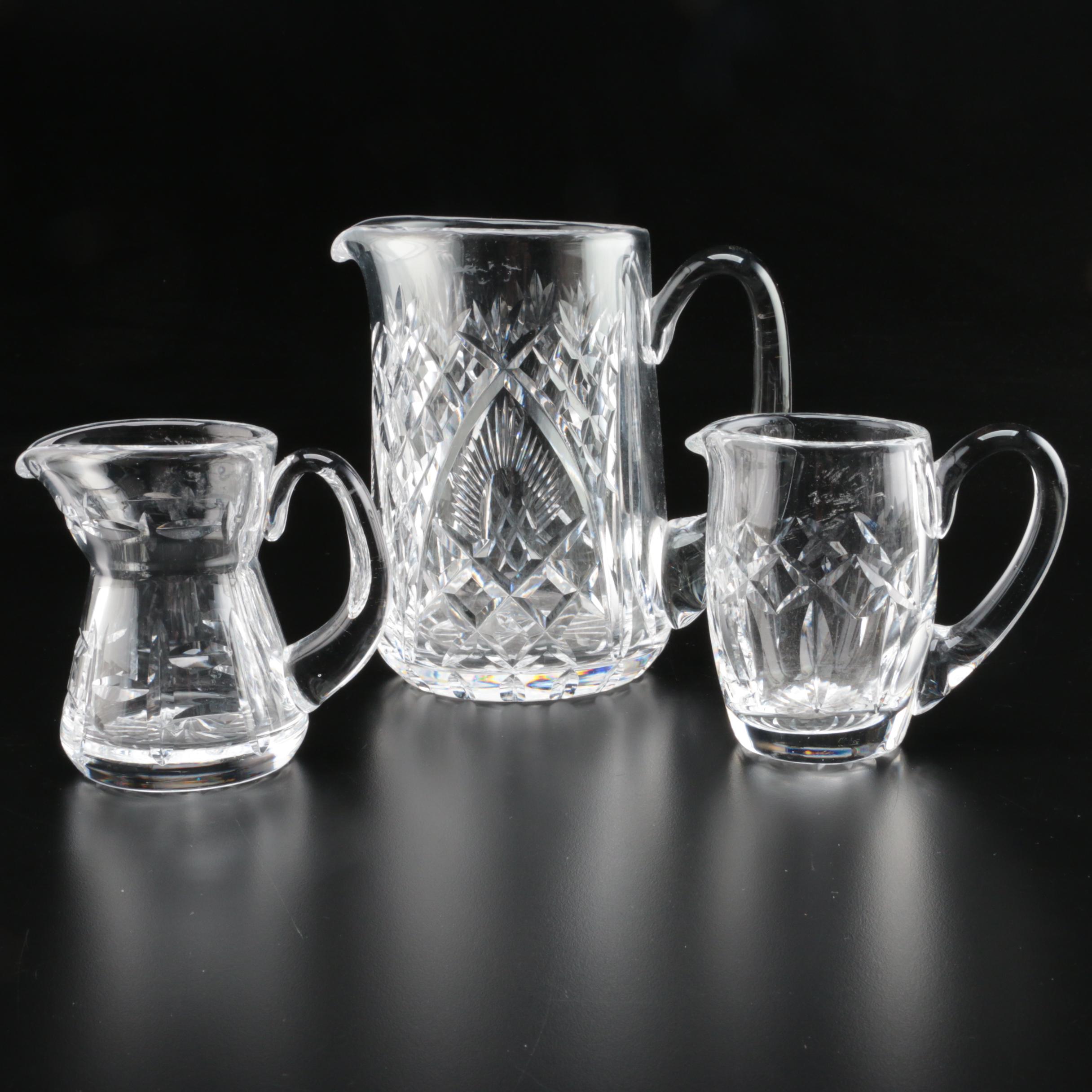 Waterford Crystal Pitcher and Creamers, Late 20th Century