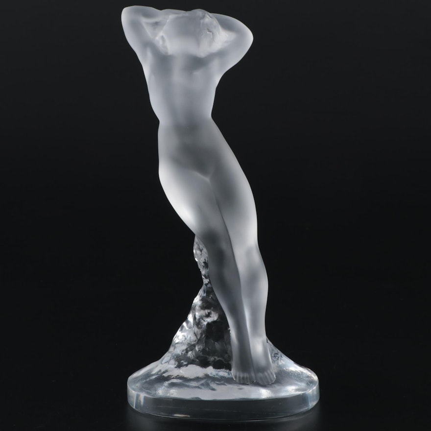 Lalique "Danseuse Bras En Haut" Frosted Crystal Figurine