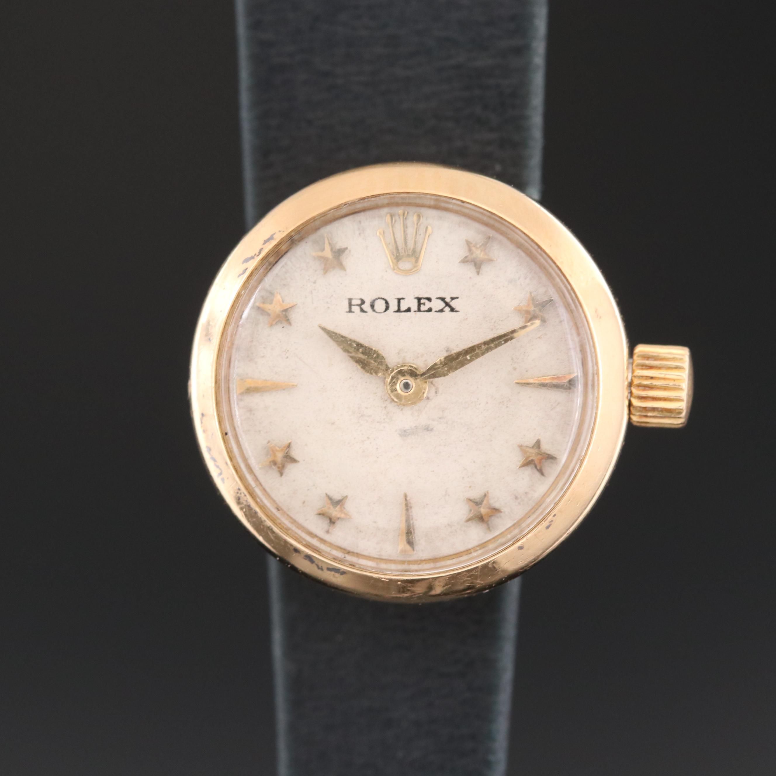 Vintage Rolex Orchid 18K Gold Watch with Stelline Dial, 1956