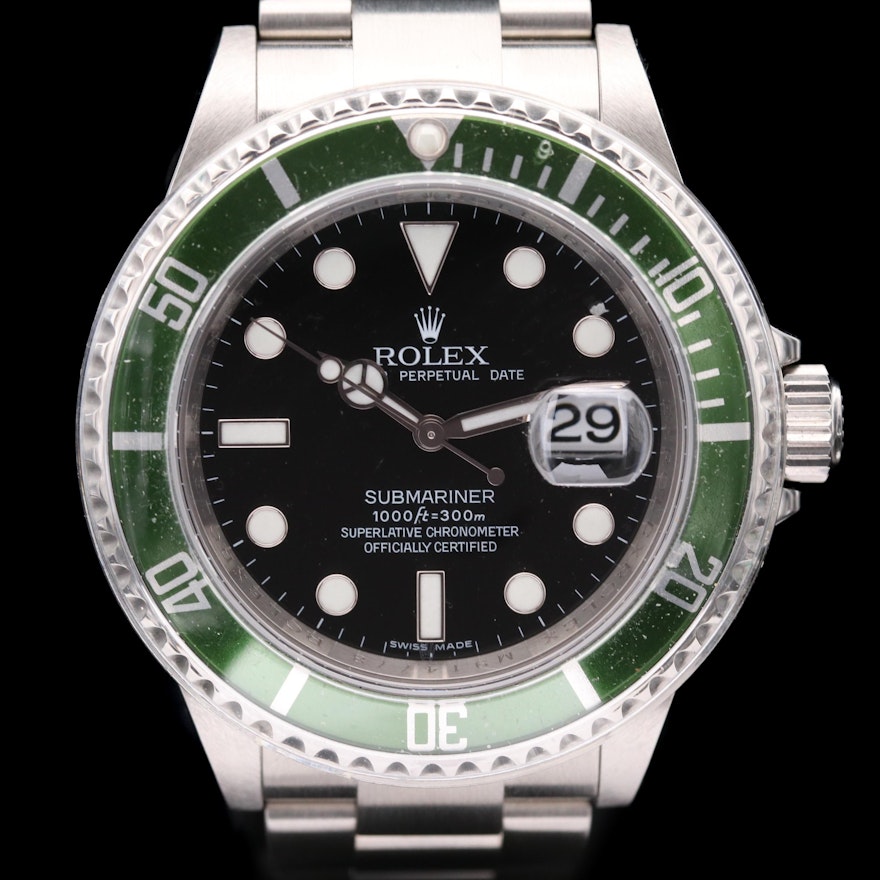 Rolex Submariner "Kermit" 50th Anniversary Stainless Steel Wristwatch, 2007