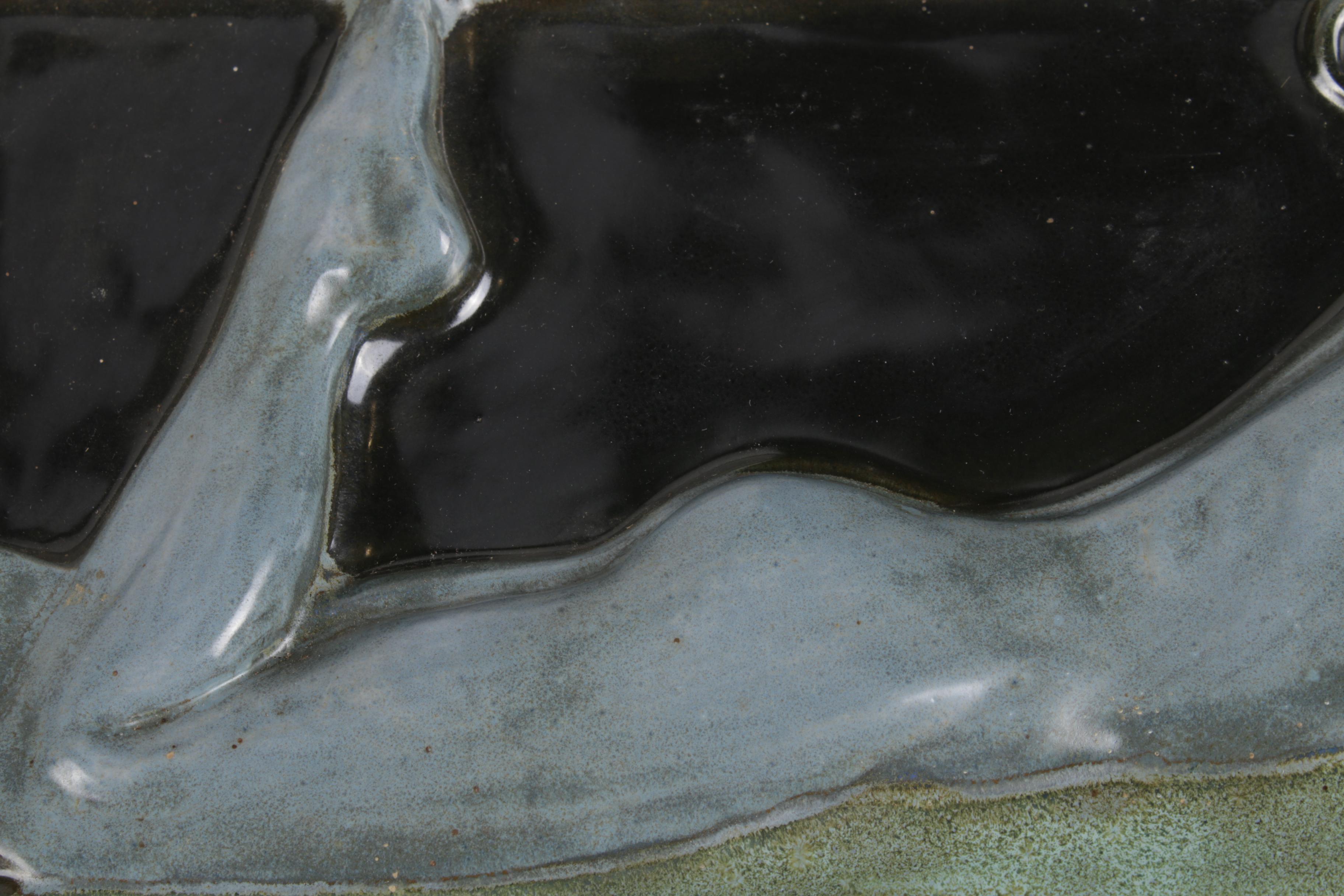 Zimpleman Art Nouveau Style Ceramic Plaque, 1986