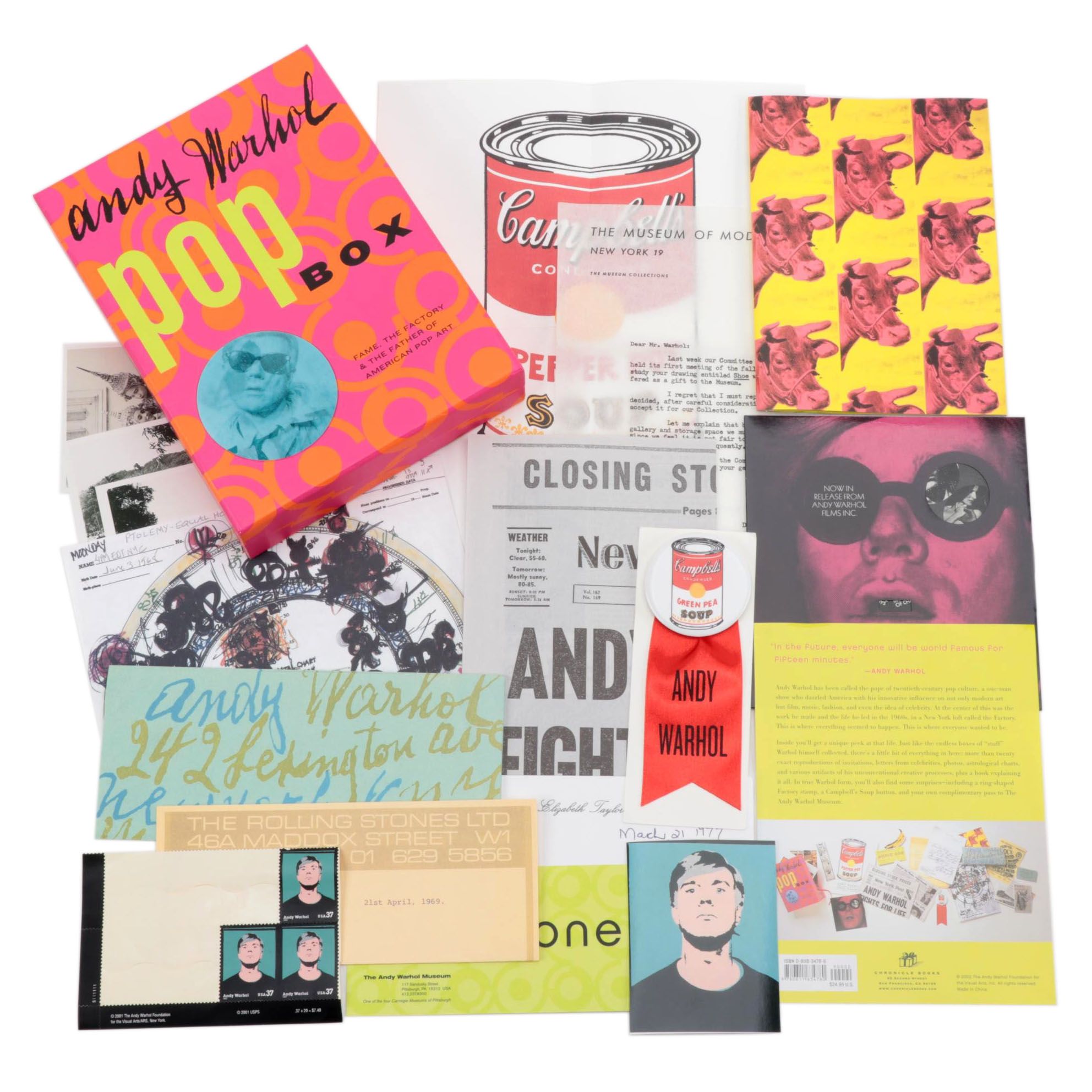 Andy Warhol "Pop Box" By Chronicle Books and U.S. Postage Stamps
