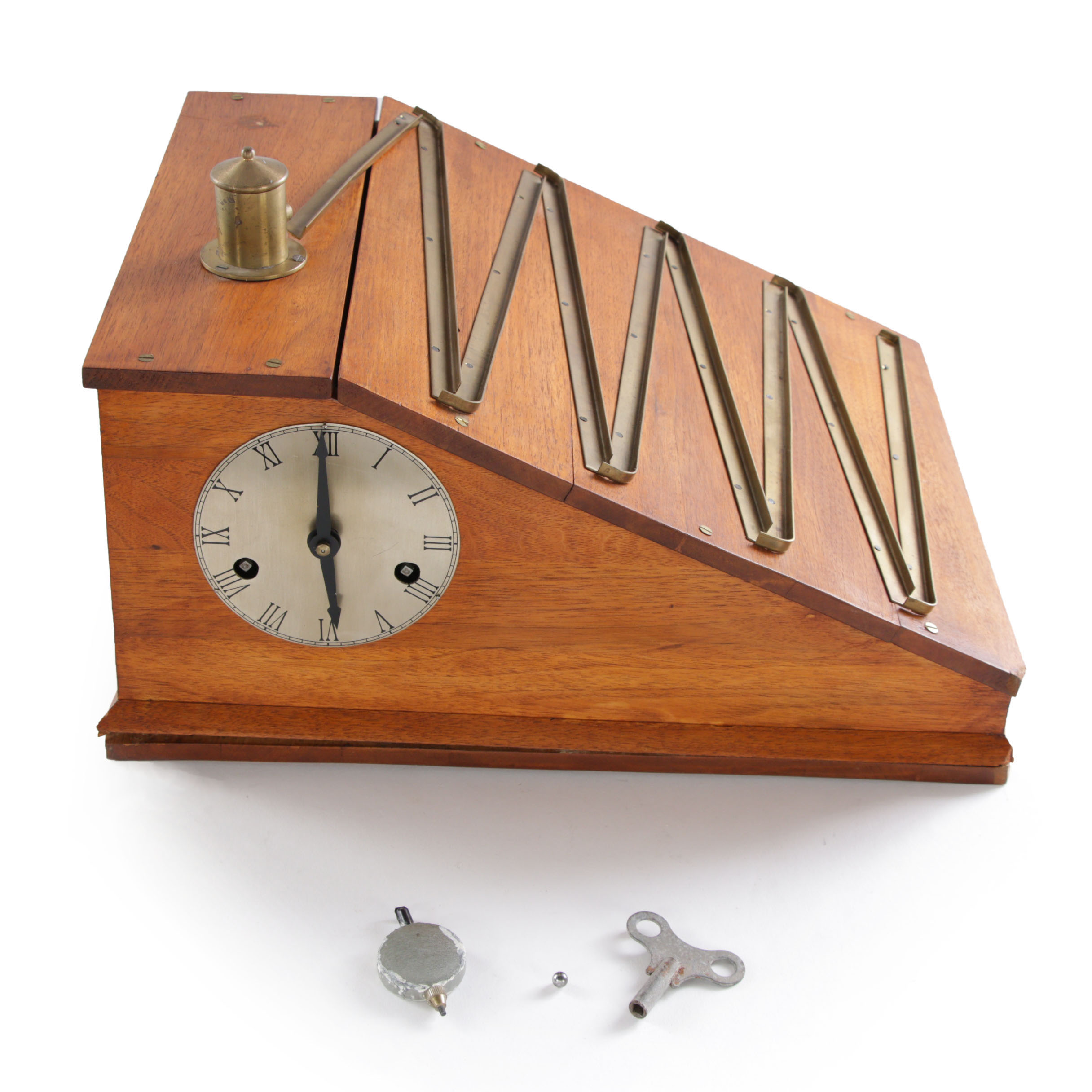 Wooden Rolling Ball Machine Clock, 20th Century