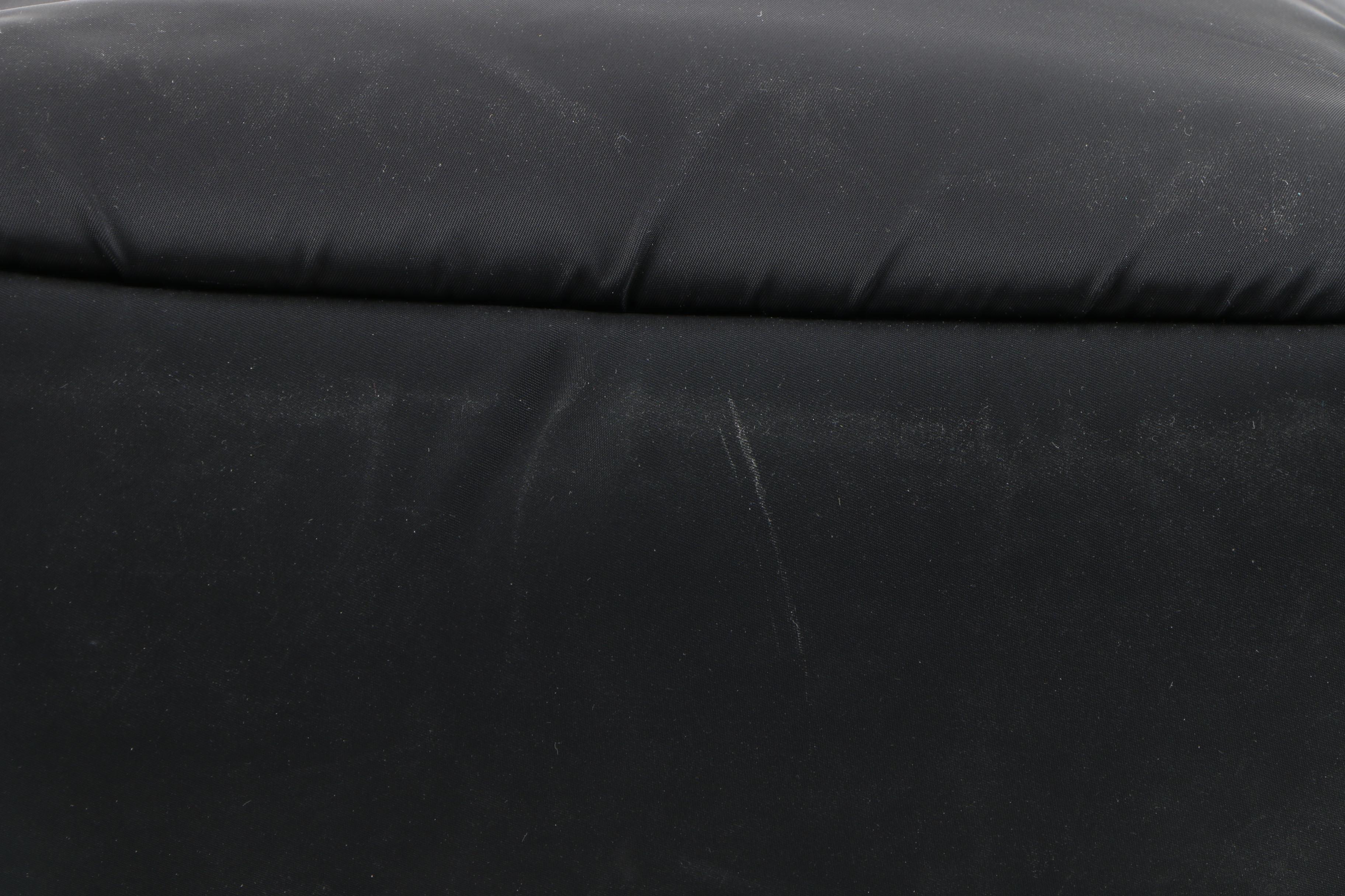 Prada Black Tessuto Nylon Travel Tote with Leather Handles and Nylon Strap