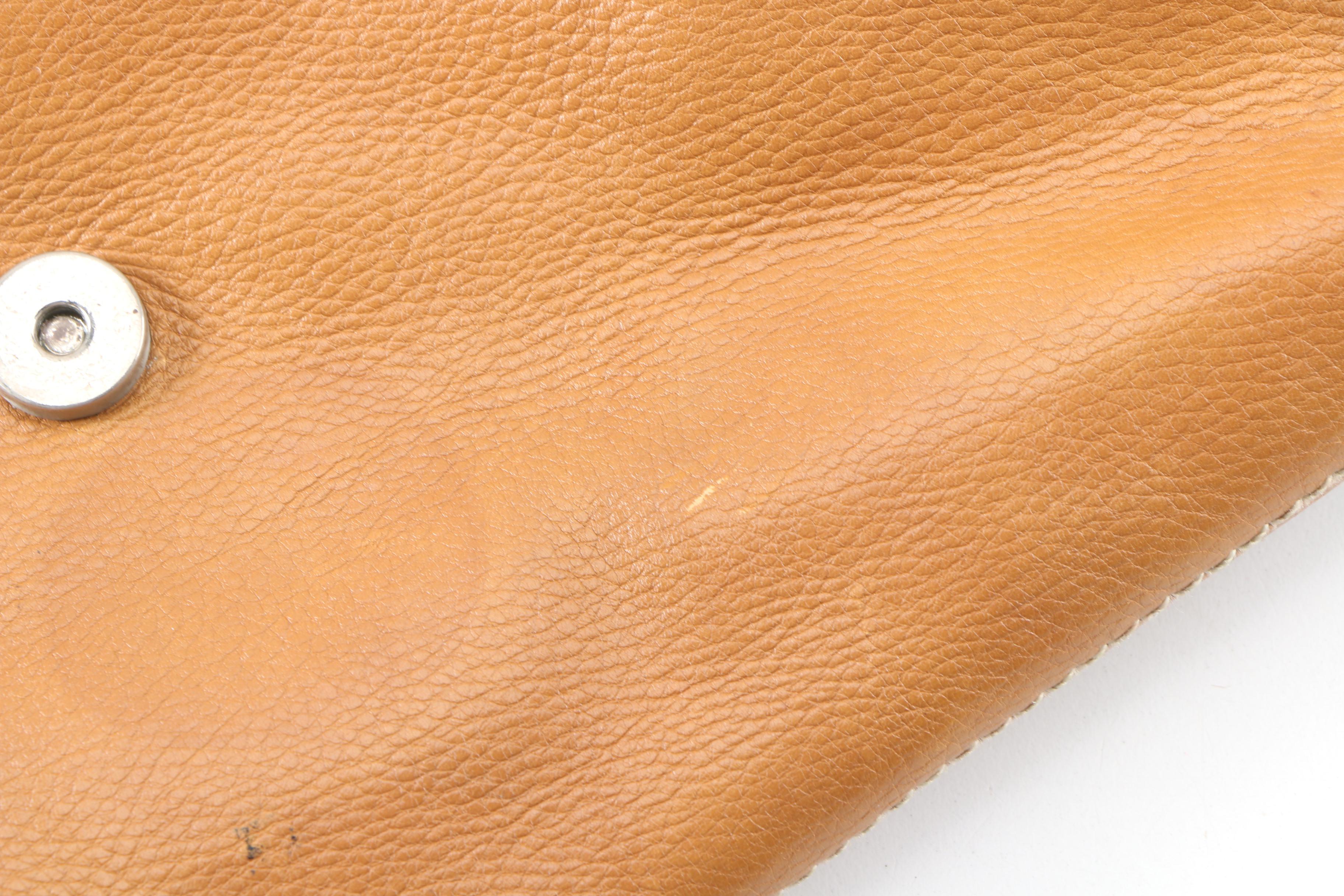 Prada Borchie Studded Baguette in Camel Tan Calf Leather