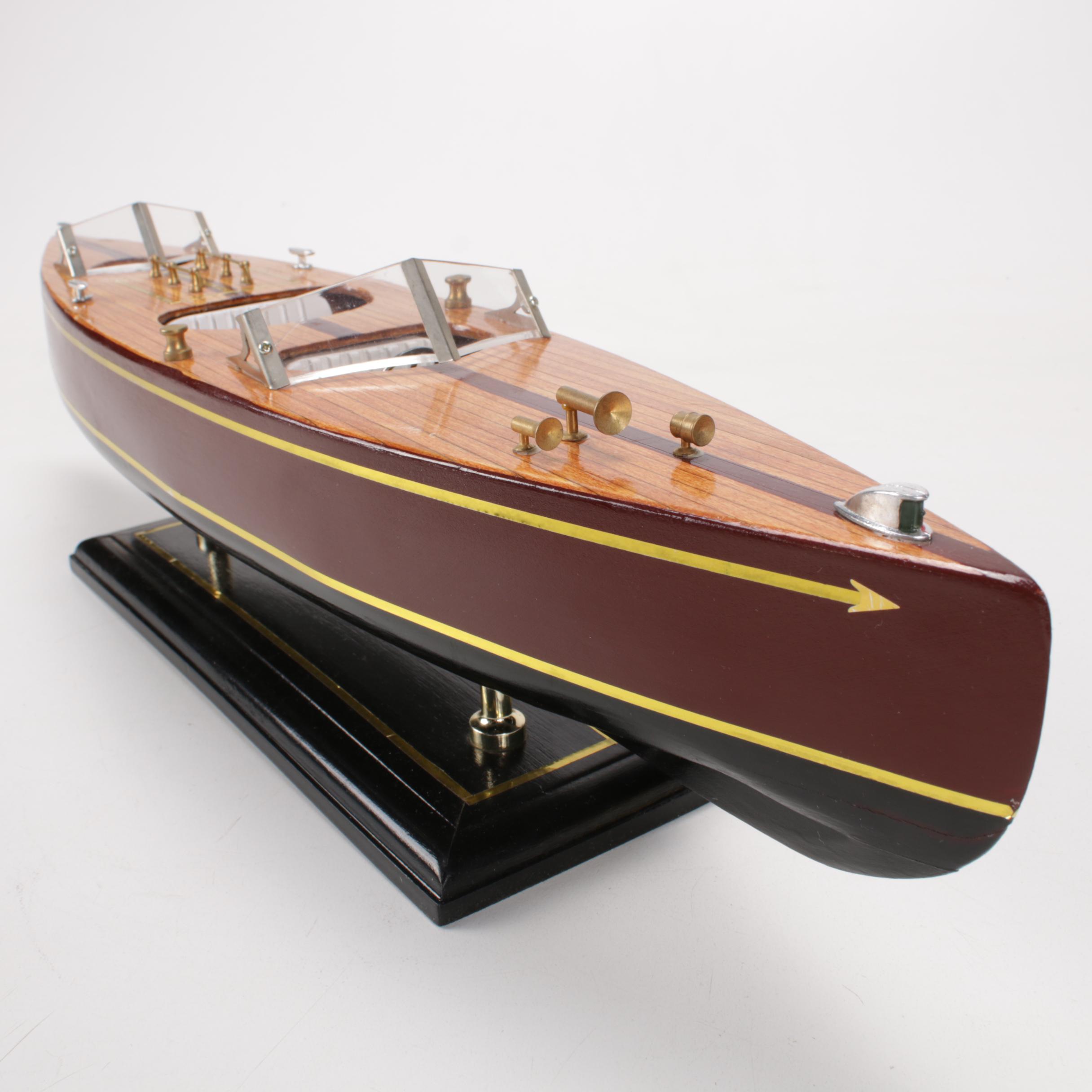 Wood Speed Boat Model, Vintage