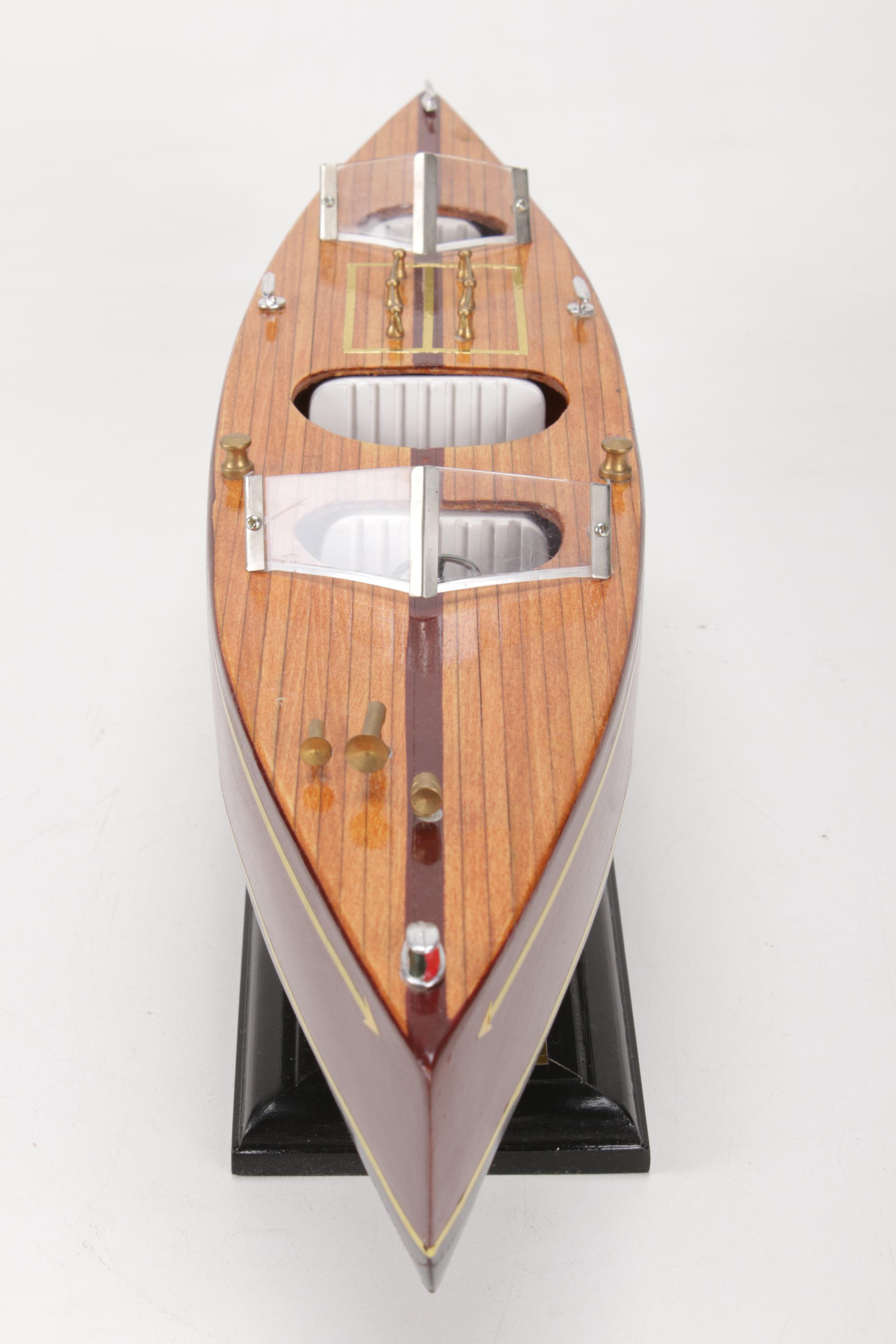 Wood Speed Boat Model, Vintage
