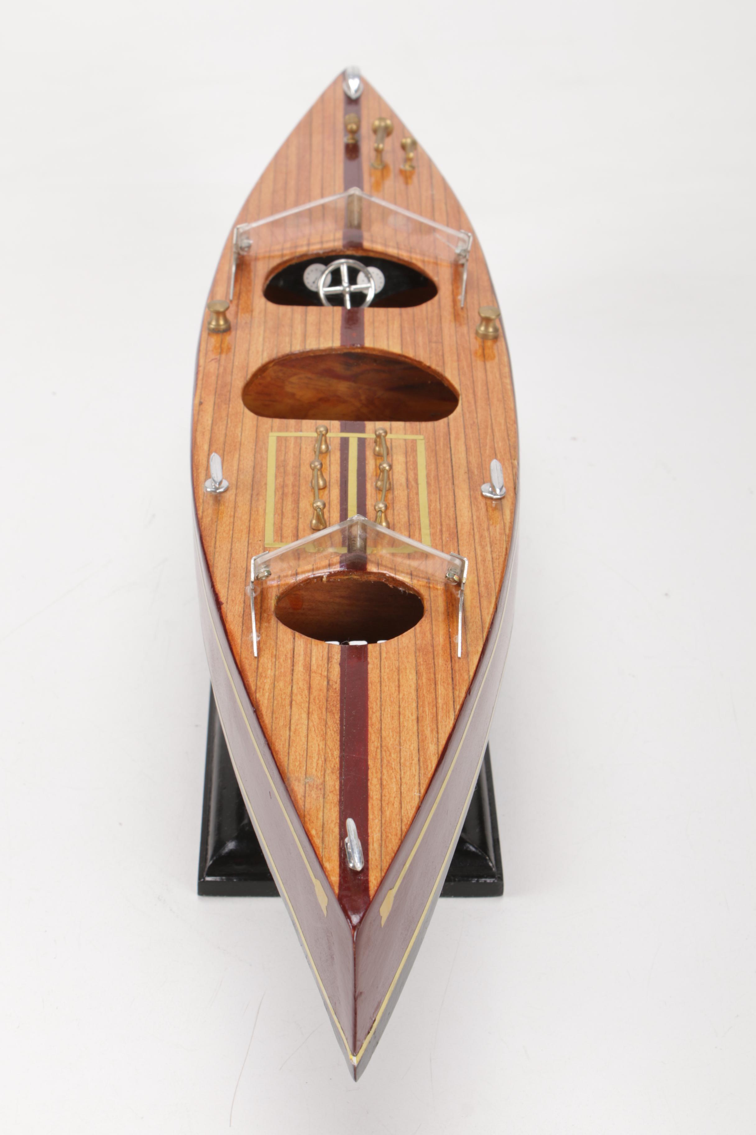 Wood Speed Boat Model, Vintage