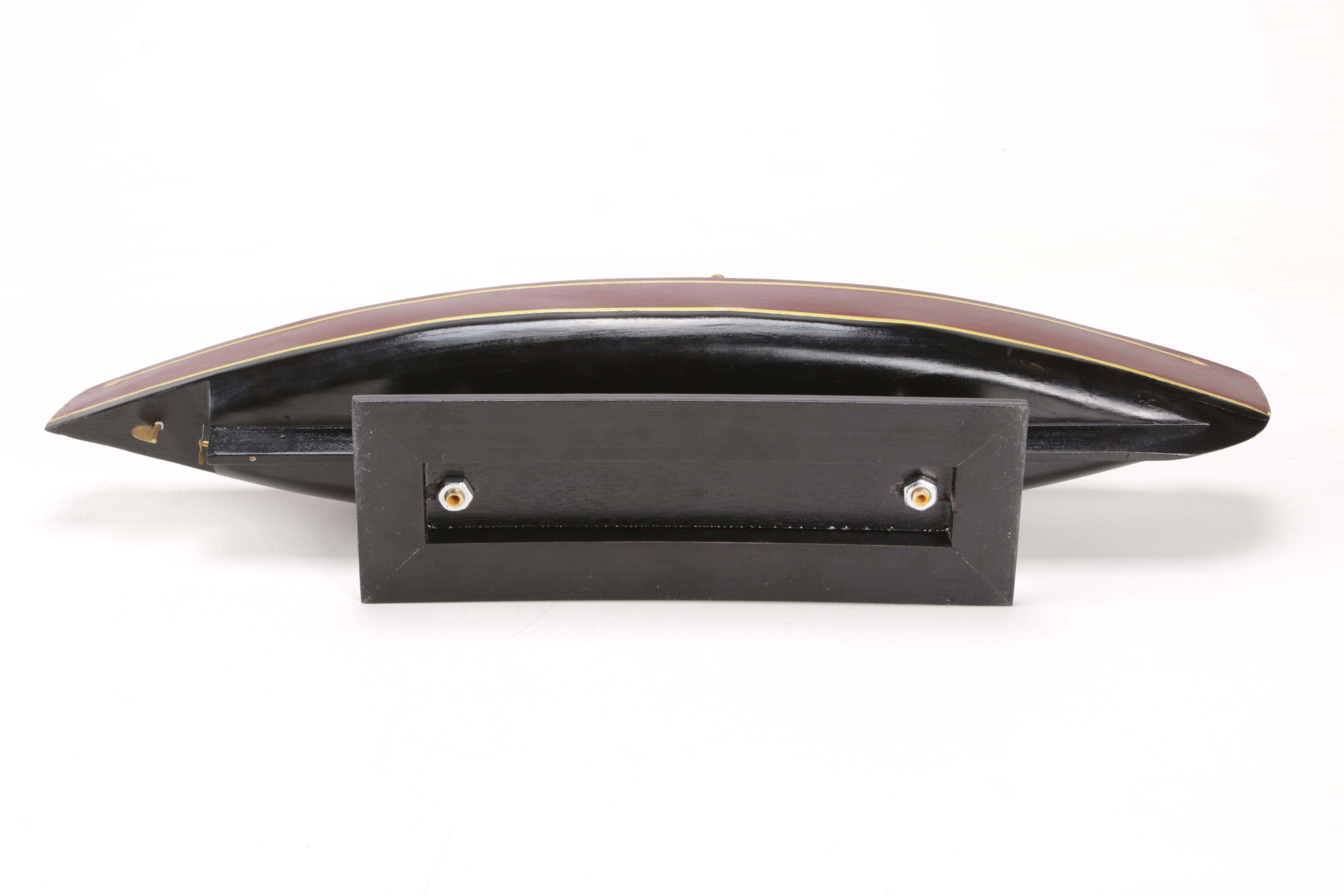 Wood Speed Boat Model, Vintage