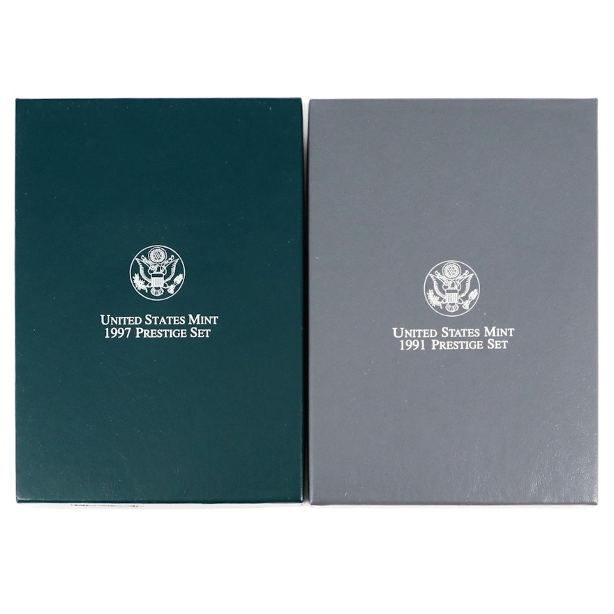 Two United States Mint Prestige Sets Including a 1991 and 1997