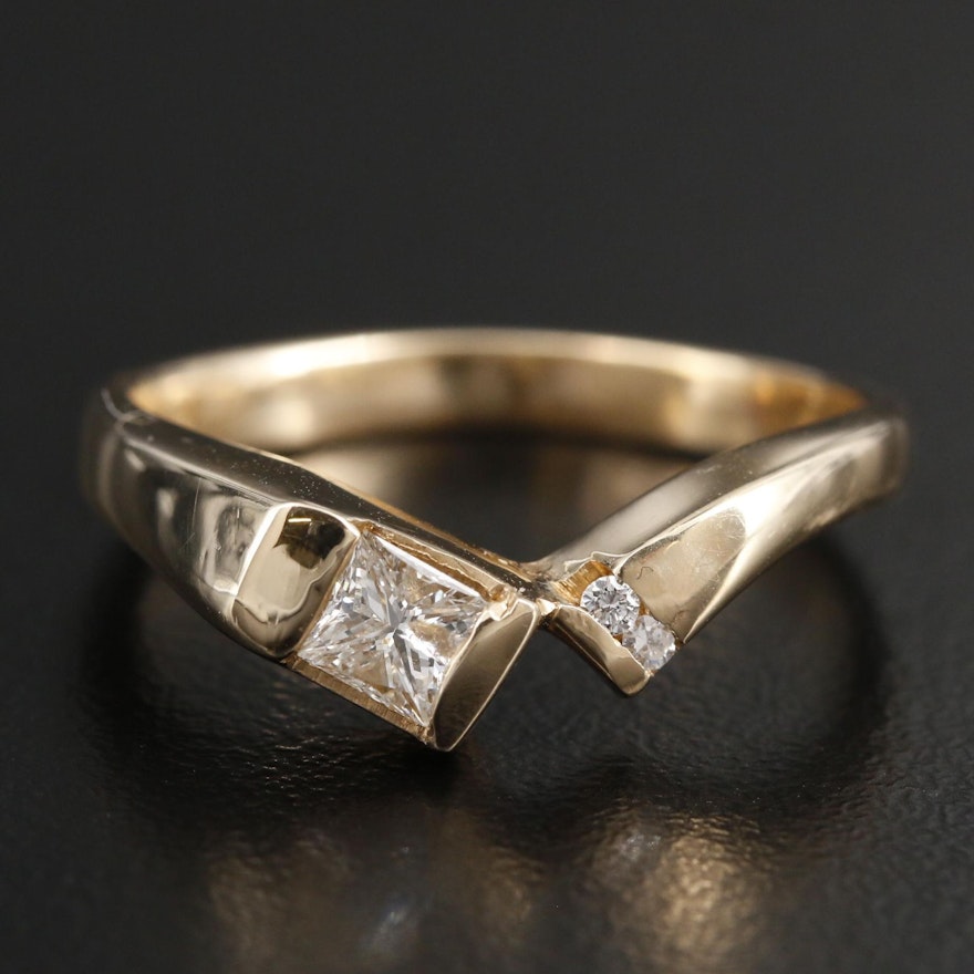 14K Yellow Gold Diamond Ring