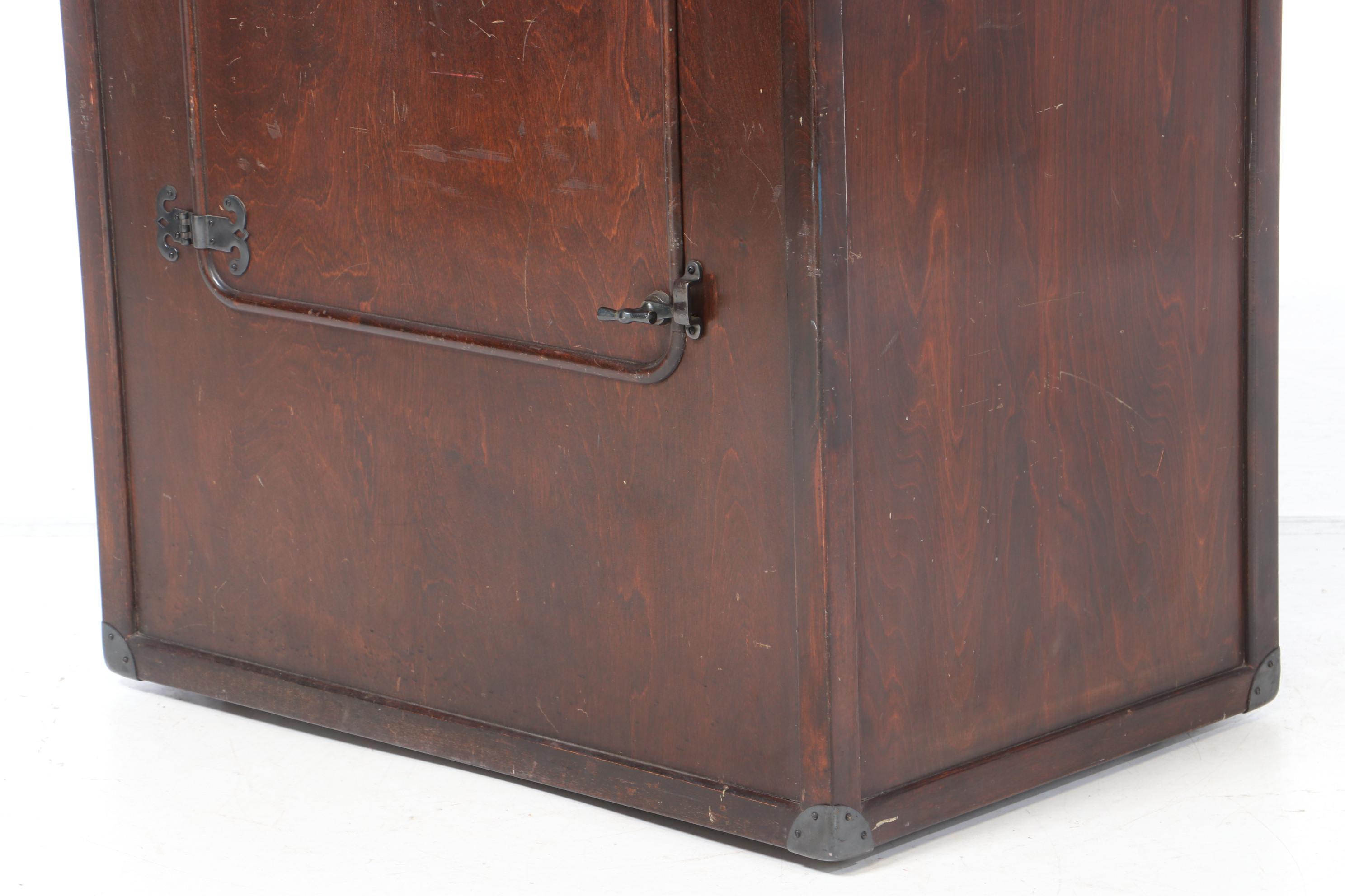 Attributed to Likly & Rockett Trunk Co., Mahoganized Steamer Wardrobe