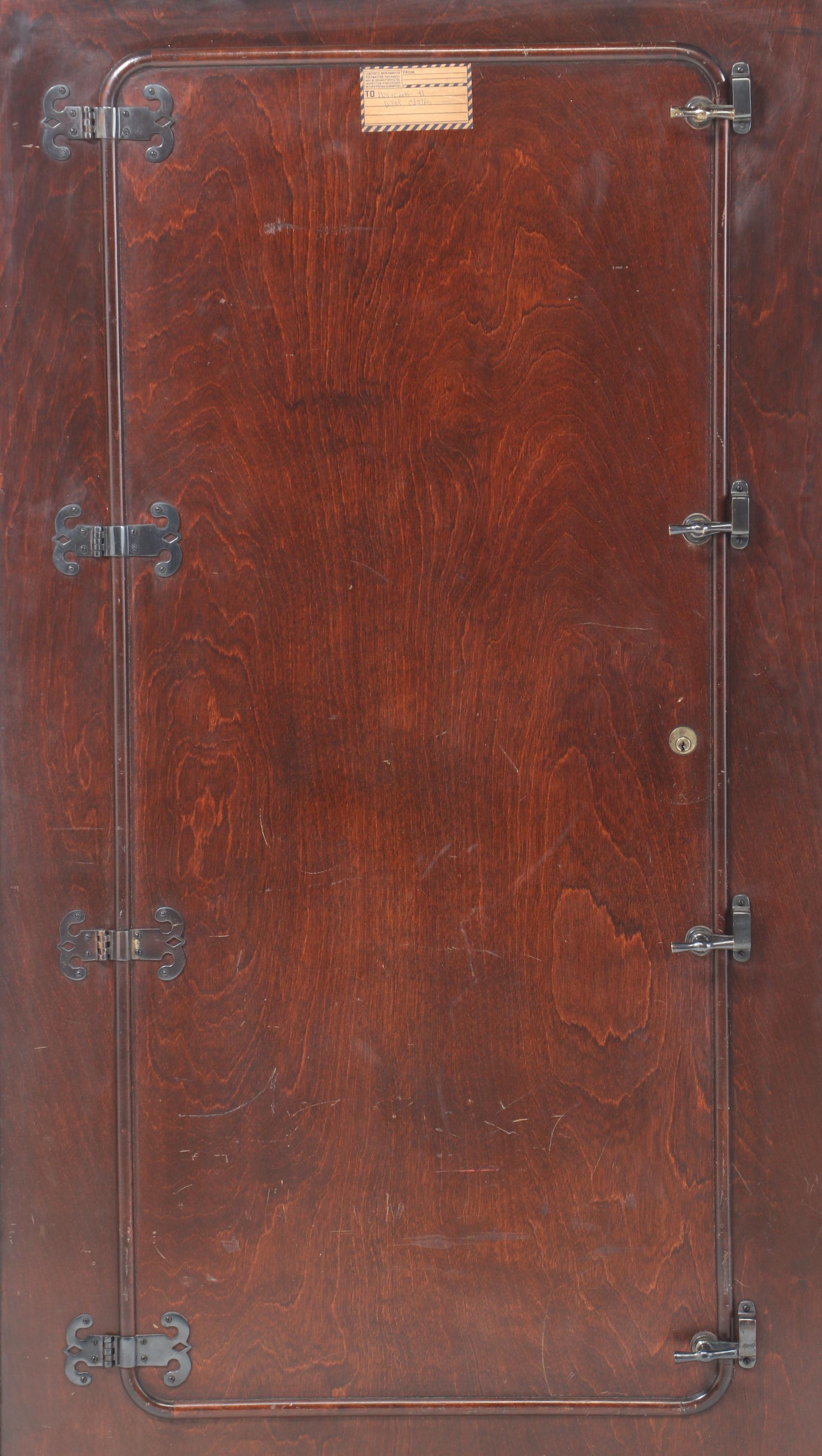 Attributed to Likly & Rockett Trunk Co., Mahoganized Steamer Wardrobe