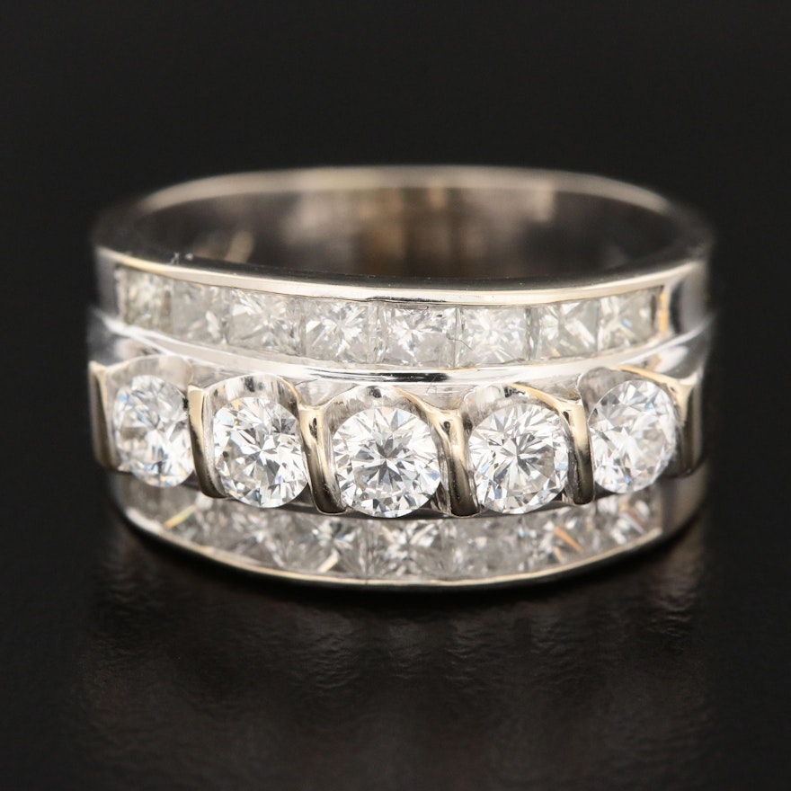 14K White Gold 1.66 CTW Diamond Ring