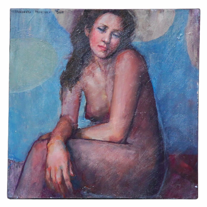 Alexandra Zecevic Female Nude Figure Acrylic Painting, 2009