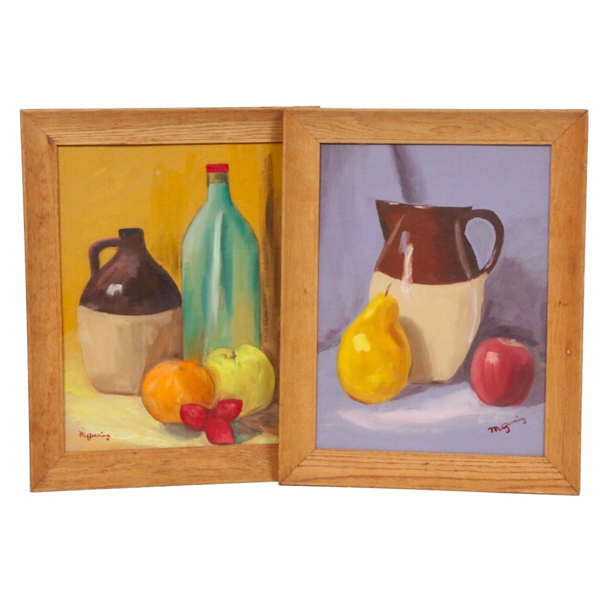 May Gearing Still Life of Fruit and Jugs Oil Paintings, 1966