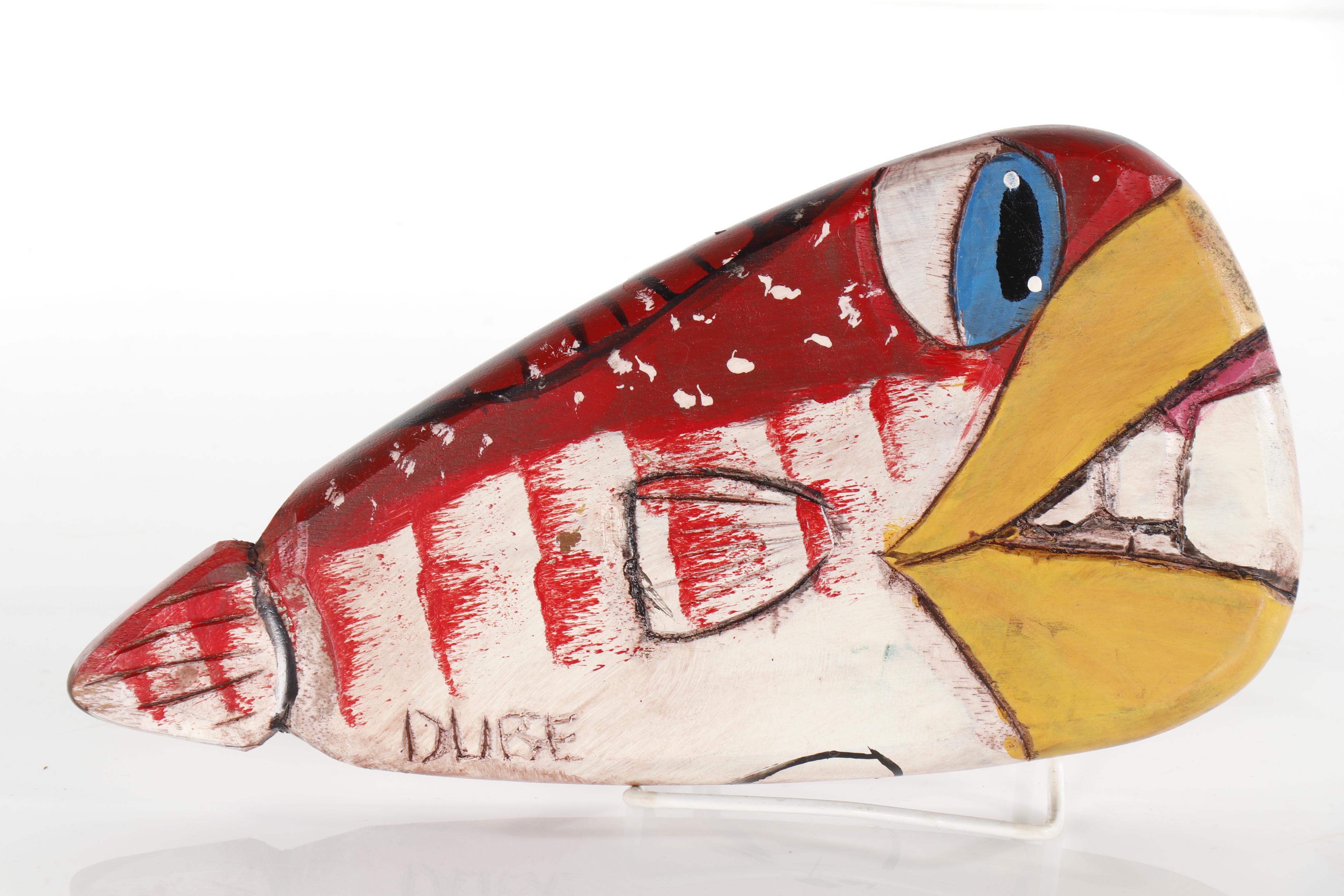 Folk Art Carved Wood Fish Sculptures