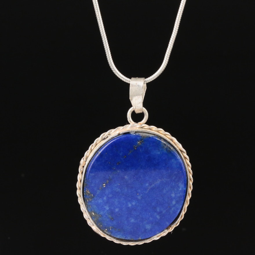 Sterling Silver Lapis Lazuli Pendant Necklace