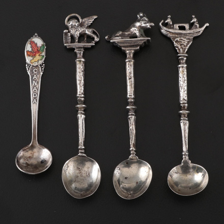 Breadner Manufacturing Co. Sterling Salt Spoon with 800 Silver Salt Spoons